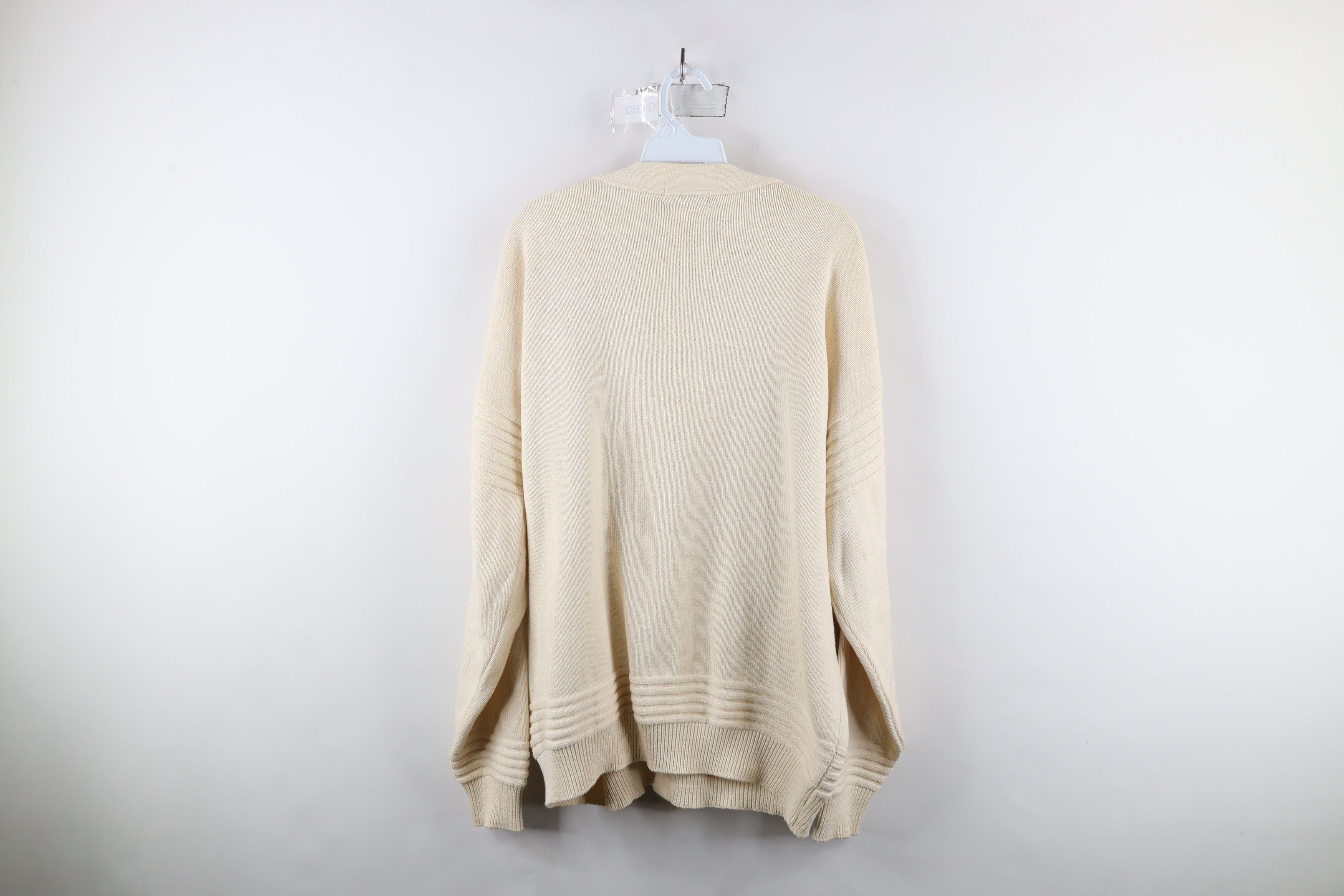 Vintage Vintage 90s Golf Ribbed Knit Cardigan Sweater Cream USA Size US XL / EU 56 / 4 - 12 Thumbnail