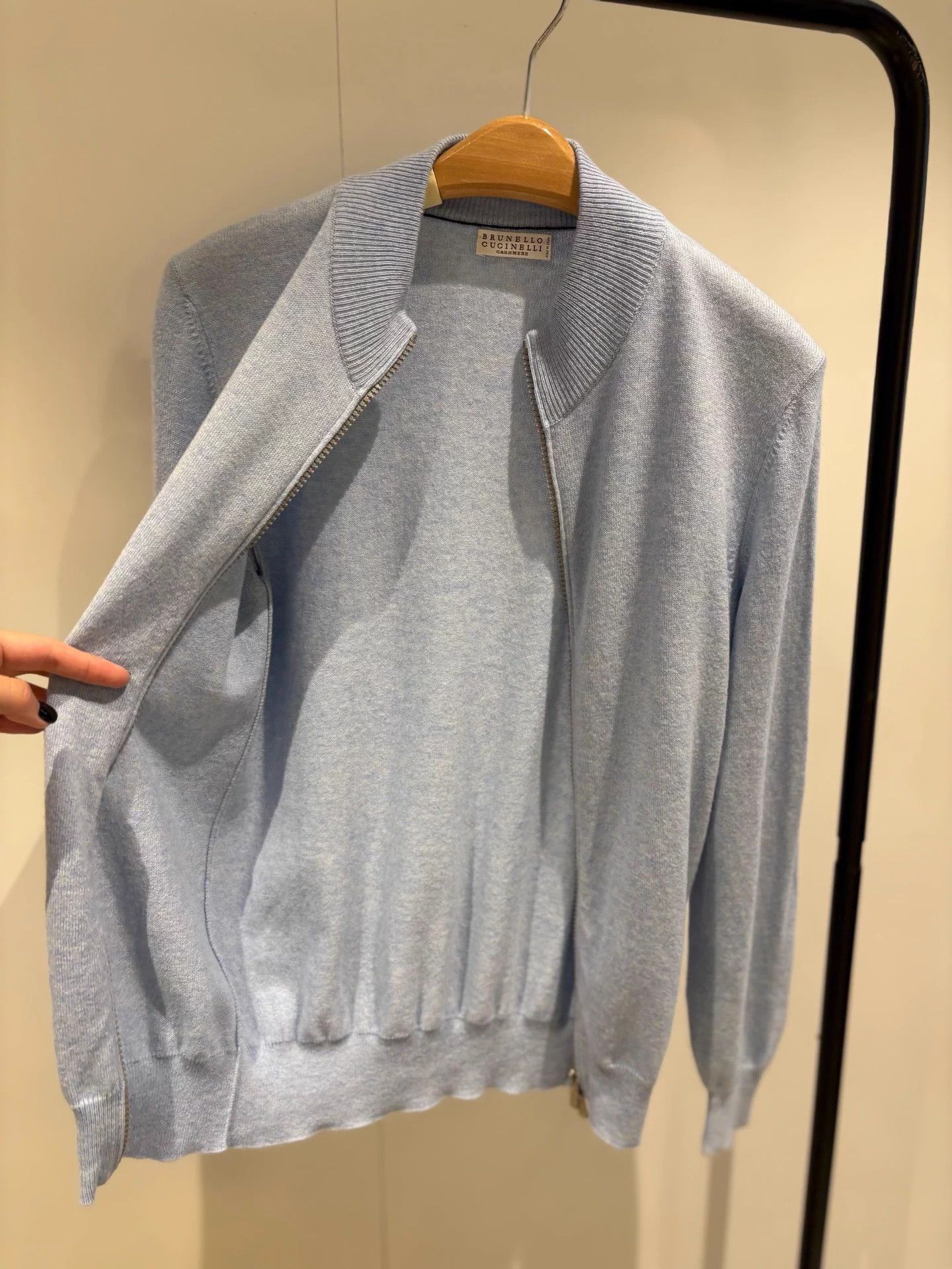Brunello Cucinelli Brunello Cucinelli Lt. Blue Cashmere Zip Sweater 12Y (A) DS Size XXS / US 00 / IT 34 - 7 Thumbnail