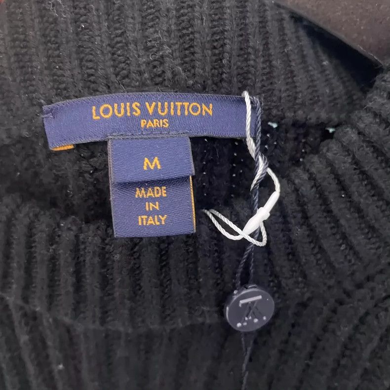 Louis Vuitton louis vuitton Black sweater with logo at hem sweater 2501- Size US M / EU 48-50 / 2 - 3 Thumbnail