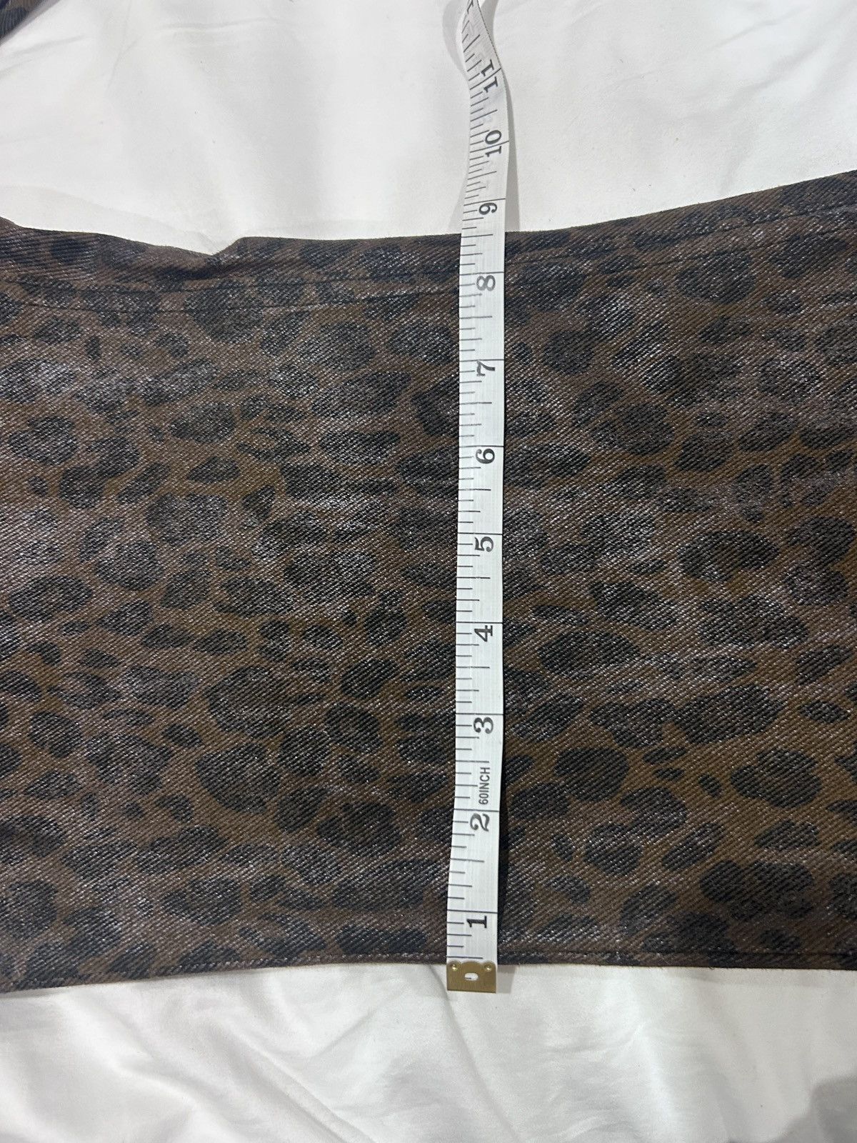 Vintage Vague Waxed Bootcut Denim Leopard Jeans Size US 30 / EU 46 - 6 Thumbnail