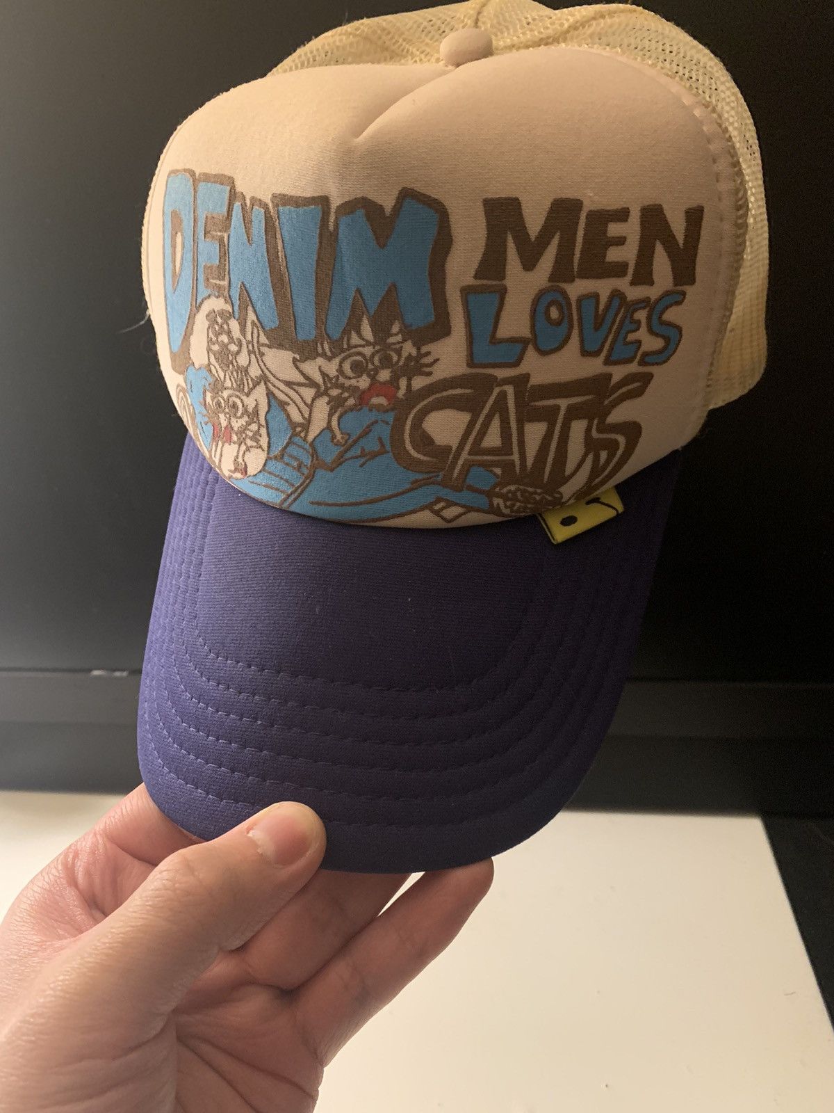 image of Kapital Hat Denim Men Loves Cats in Purple