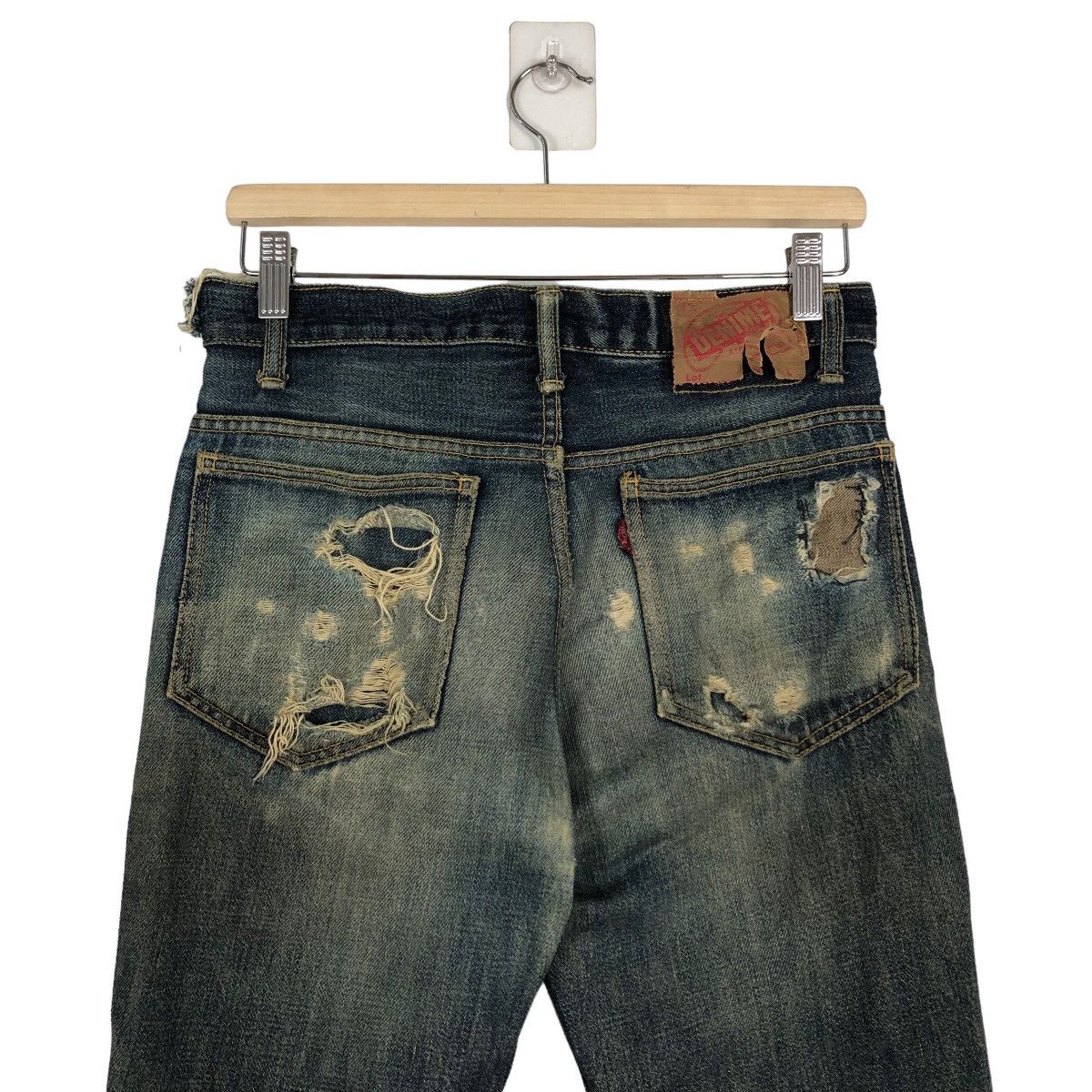 Denime 🔥Rare Distressed Denim Jeans Denime Japan Punk Style Size US 28 / EU 44 - 10 Thumbnail