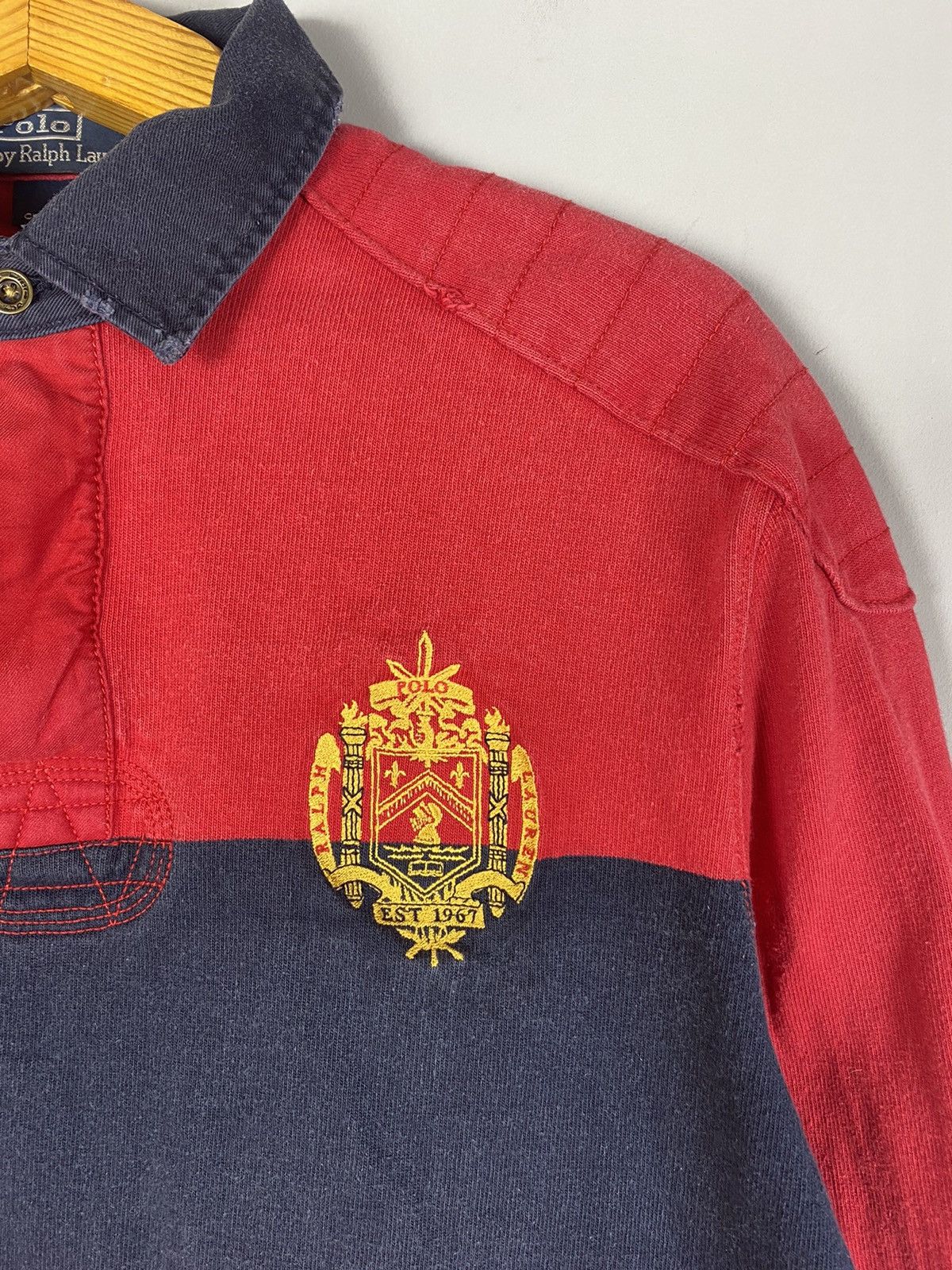 Ralph Lauren Vintage 90s polo Ralph Lauren rugby long sleeve big logo Size US L / EU 52-54 / 3 - 6 Thumbnail