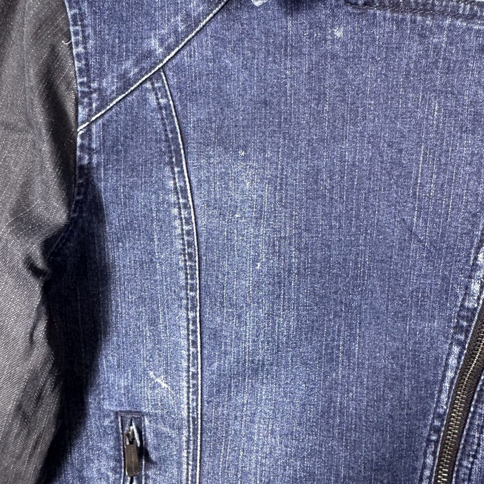 Silver Jeans Co. Silver Jeans Co Denim Jacket Womens S Trucker Boho Moto Full Zip Grunge Y2K Jacket Womens S Blue Geometric 80s? Size 28" / US 6 / IT 42 - 5 Thumbnail