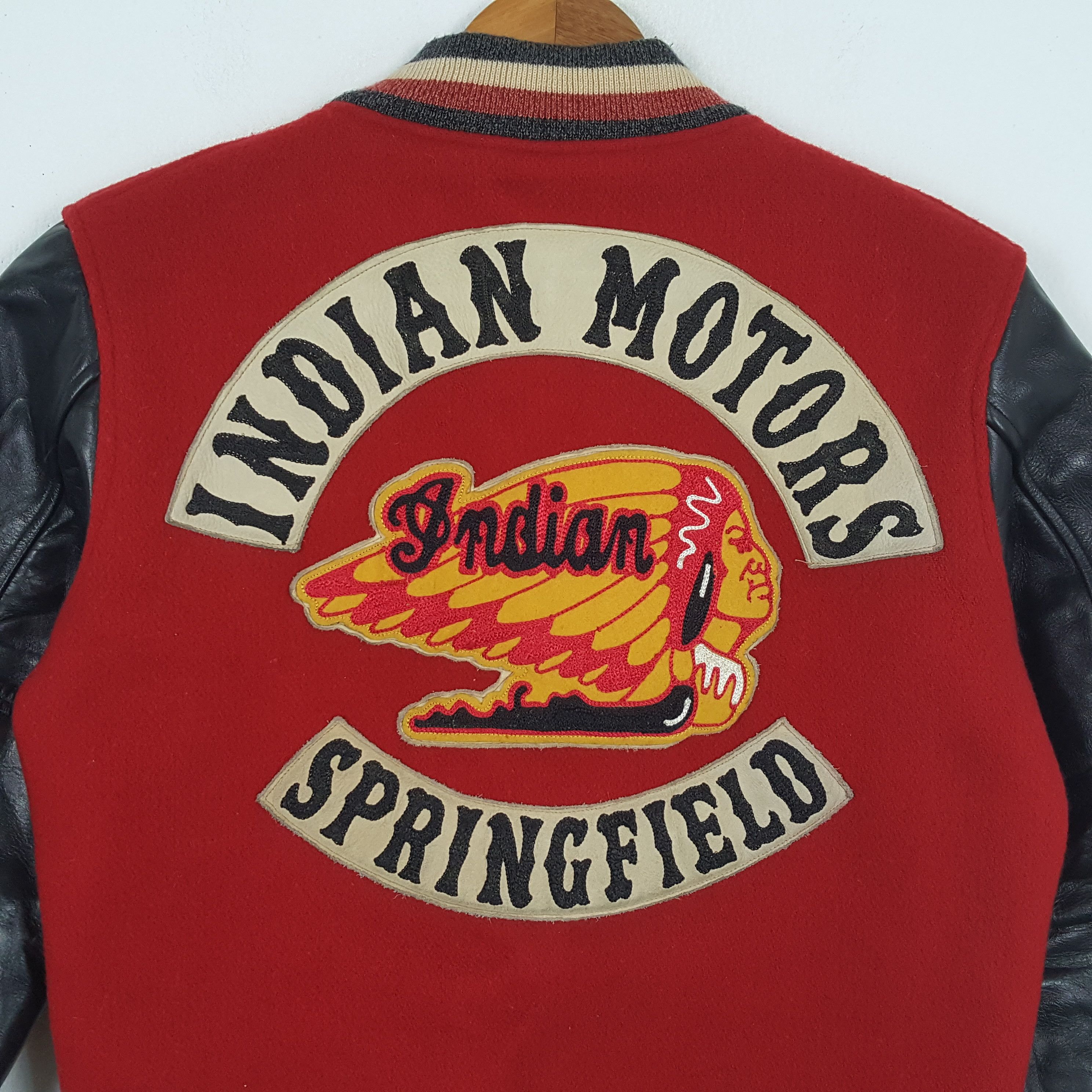 Vintage Vintage INDIAN MOTOR SPRINGFIELD Motorcycle Varsity Jacket Size US M / EU 48-50 / 2 - 2 Thumbnail