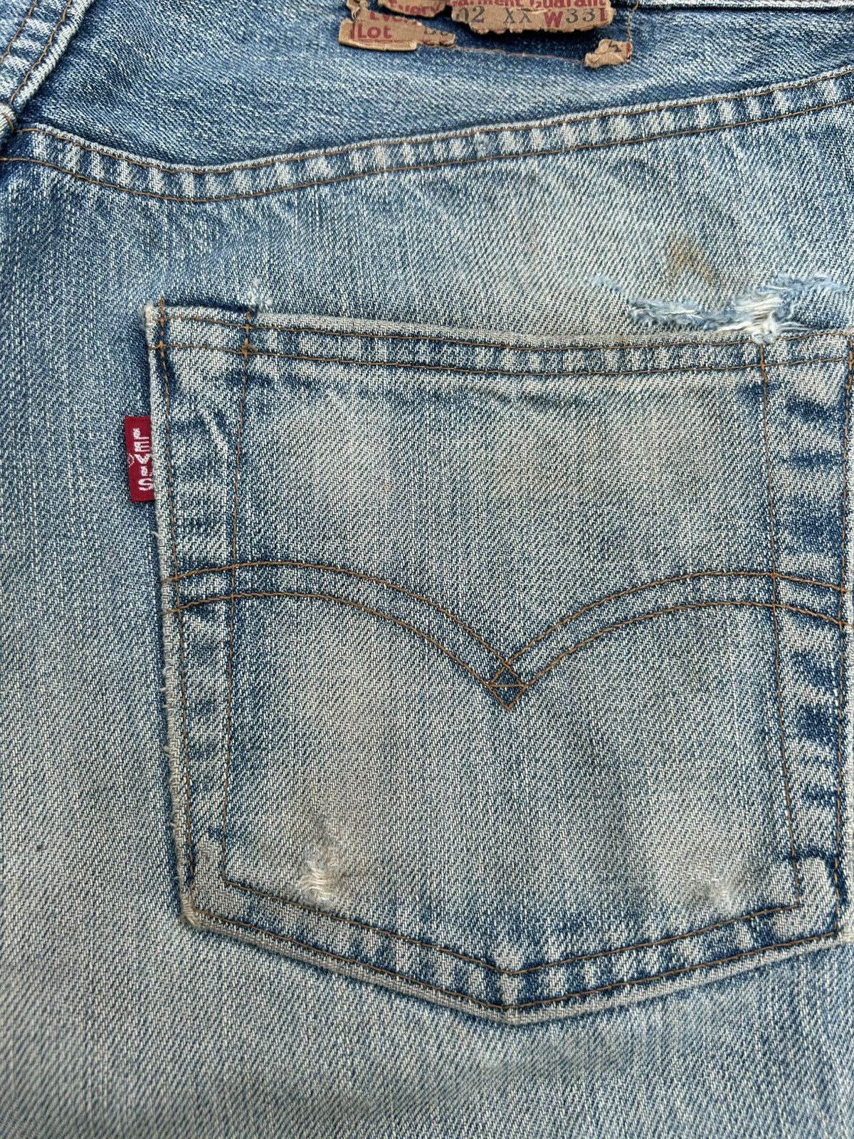 Kapital Thrashed Vintage Levis big E Selvedge Denim Jeans Size US 32 / EU 48 - 3 Thumbnail