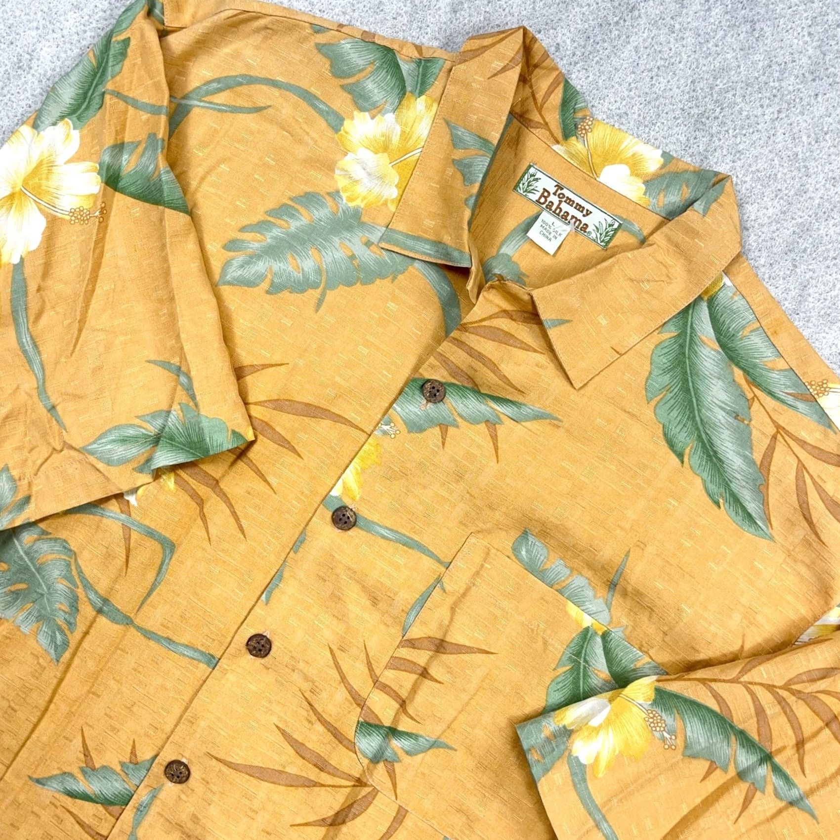 Tommy Bahama Tommy Bahama Shirt Men Large Orange Hawaiian Beach Floral Silk Camp Button Up Size US L / EU 52-54 / 3 - 2 Thumbnail