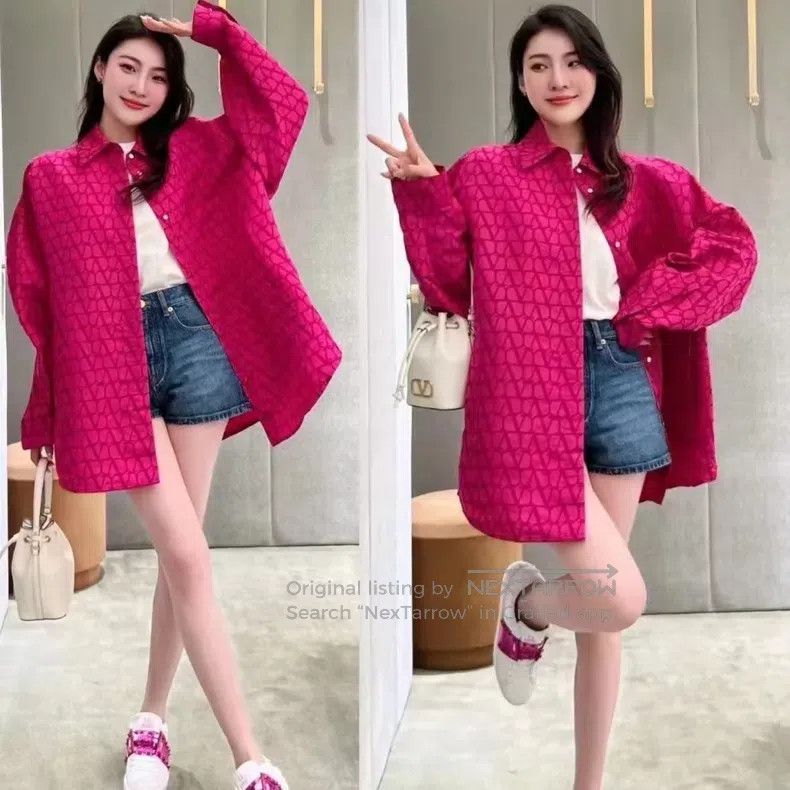 Valentino Valentino Rose red embroidered monogram logo jacket jacket Size XS / US 0-2 / IT 36-38 - 1 Thumbnail