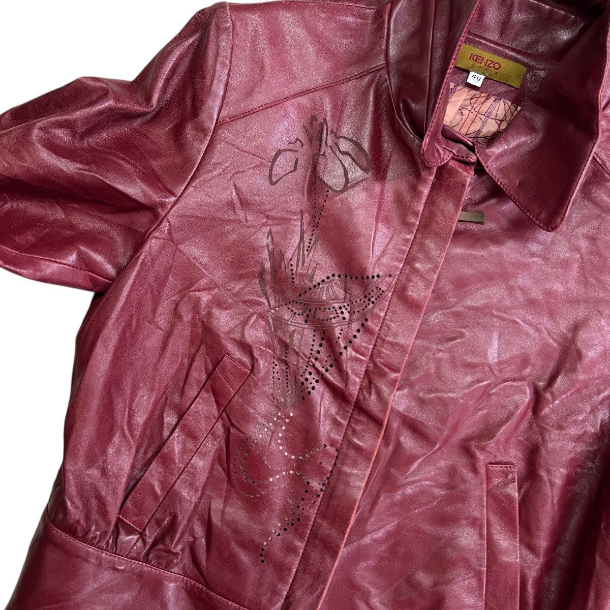 Kenzo 🔥 KENZO JUNGLE LEATHER BLOUSON CASUAL JACKET MADE IN FRANCE Size M / US 6-8 / IT 42-44 - 7 Thumbnail
