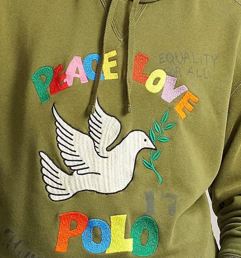 Polo Ralph Lauren POLO RALPH LAUREN EMBROIDERED PEACE LOVE HOODIE Size US XL / EU 56 / 4 - 2 Thumbnail