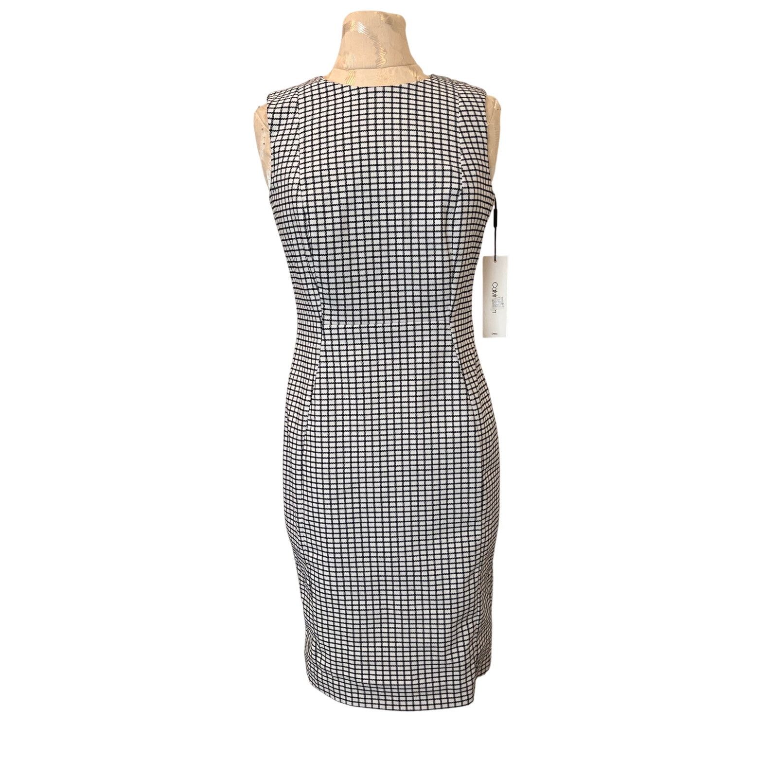 Calvin Klein Calvin Klein Sleeveless Plaid Sheath Dress Size 4 NWT Size S / US 4 / IT 40 - 1 Thumbnail
