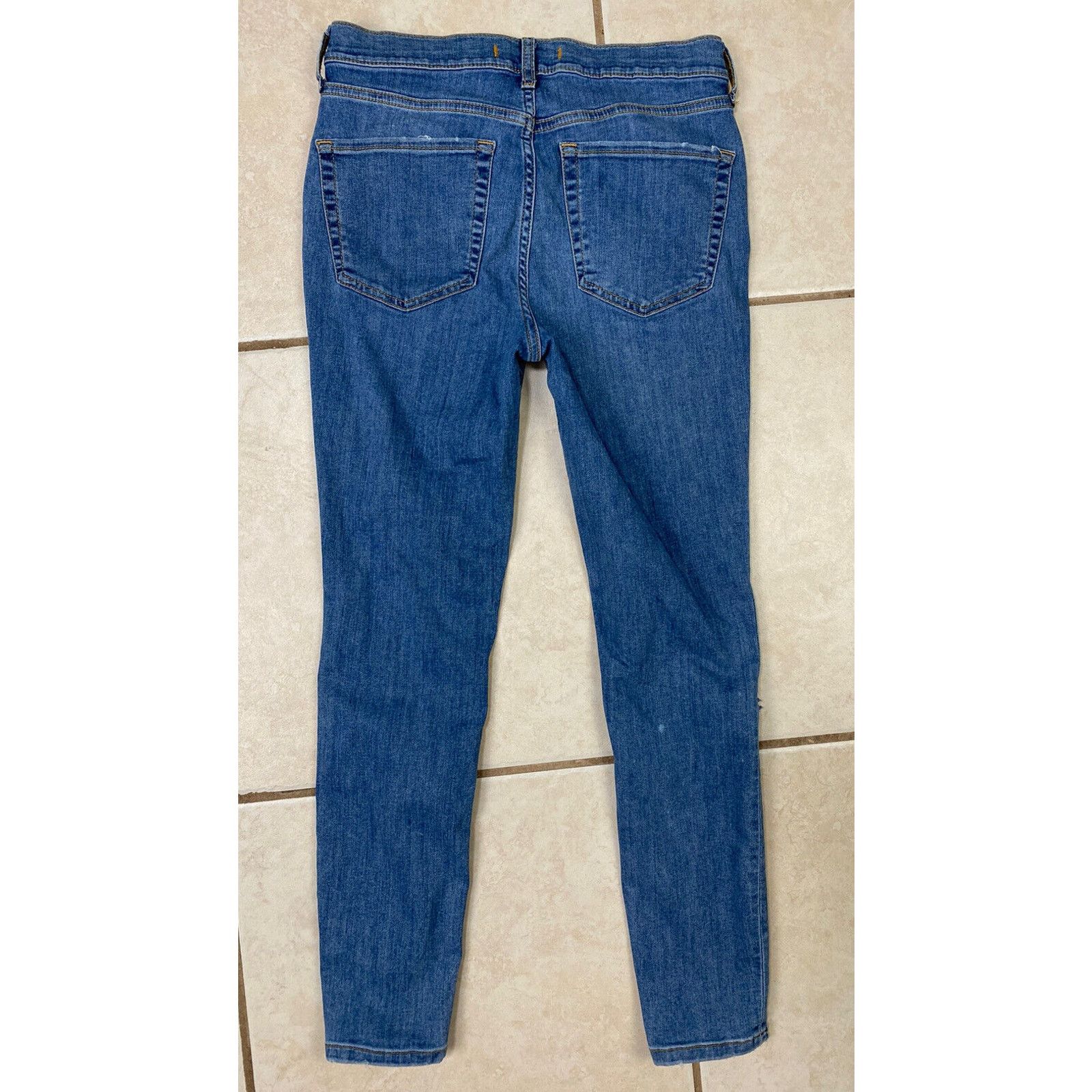 Free People Free People Womens W 28 Distressed Stretch Blue Denim Jeans Size 28" / US 6 / IT 42 - 3 Thumbnail