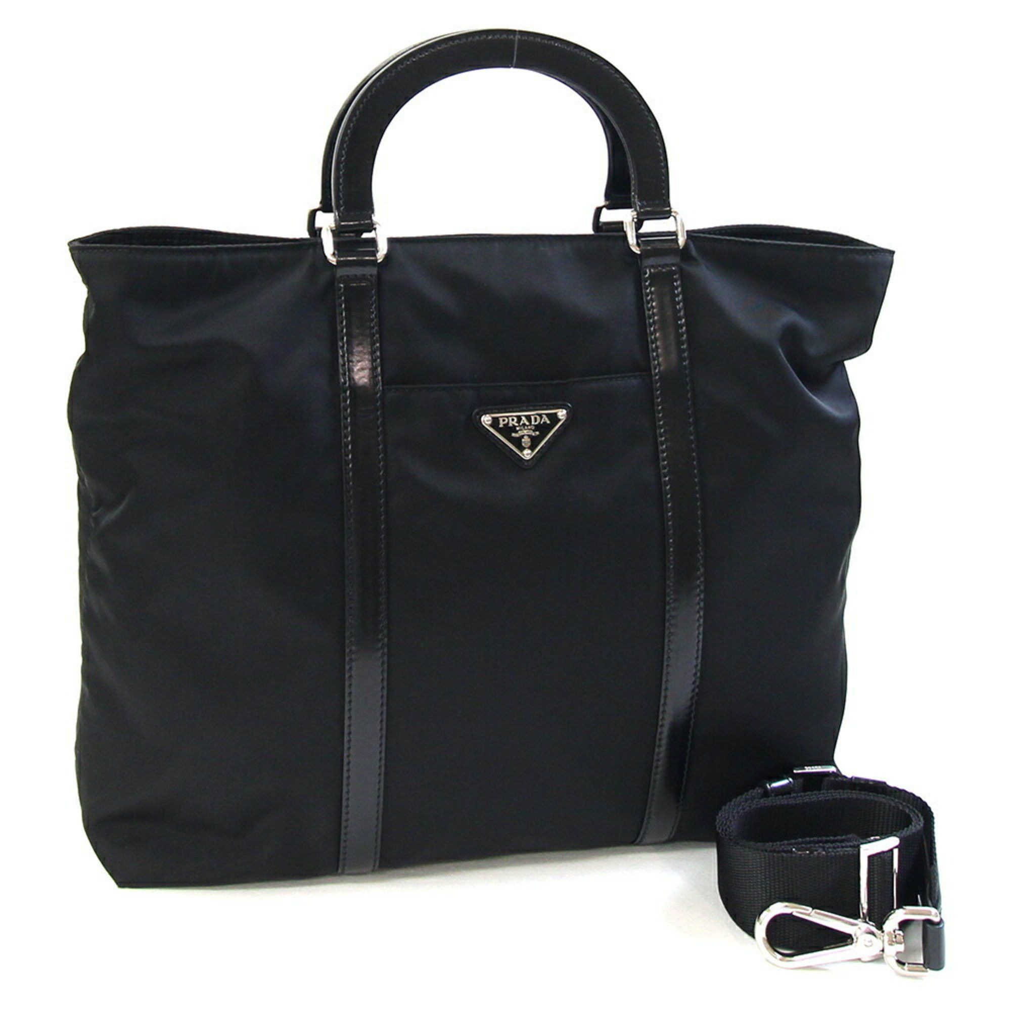 Prada Handbag Bn1057 Black Nylon Leather Shoulder Bag Hand Tote Women's Prada