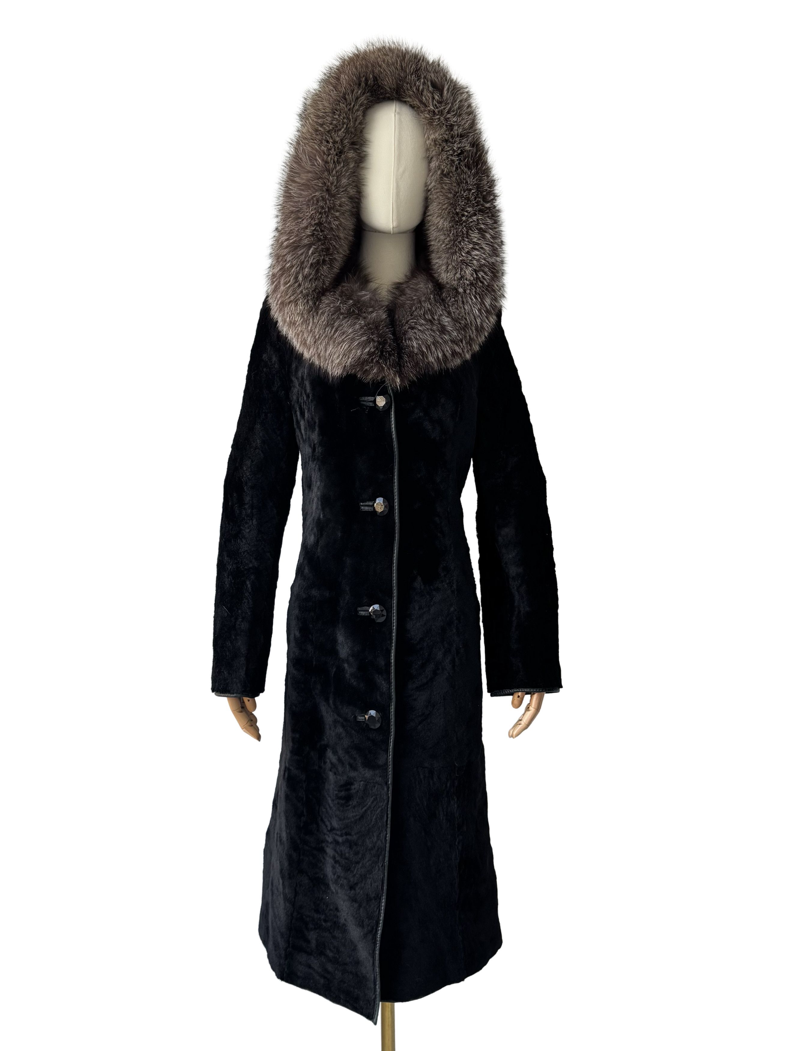 Vintage Vintage Real Sheepskin Hooded Coat Size S / US 4 / IT 40 - 3 Thumbnail