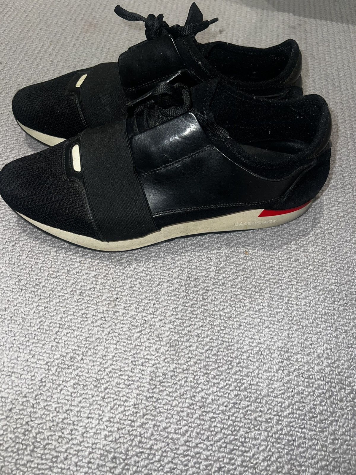 Balenciaga Balenciaga Race Runner Black Leather & Mesh Sneakers Size 8 Size US 8 / EU 41 - 4 Thumbnail