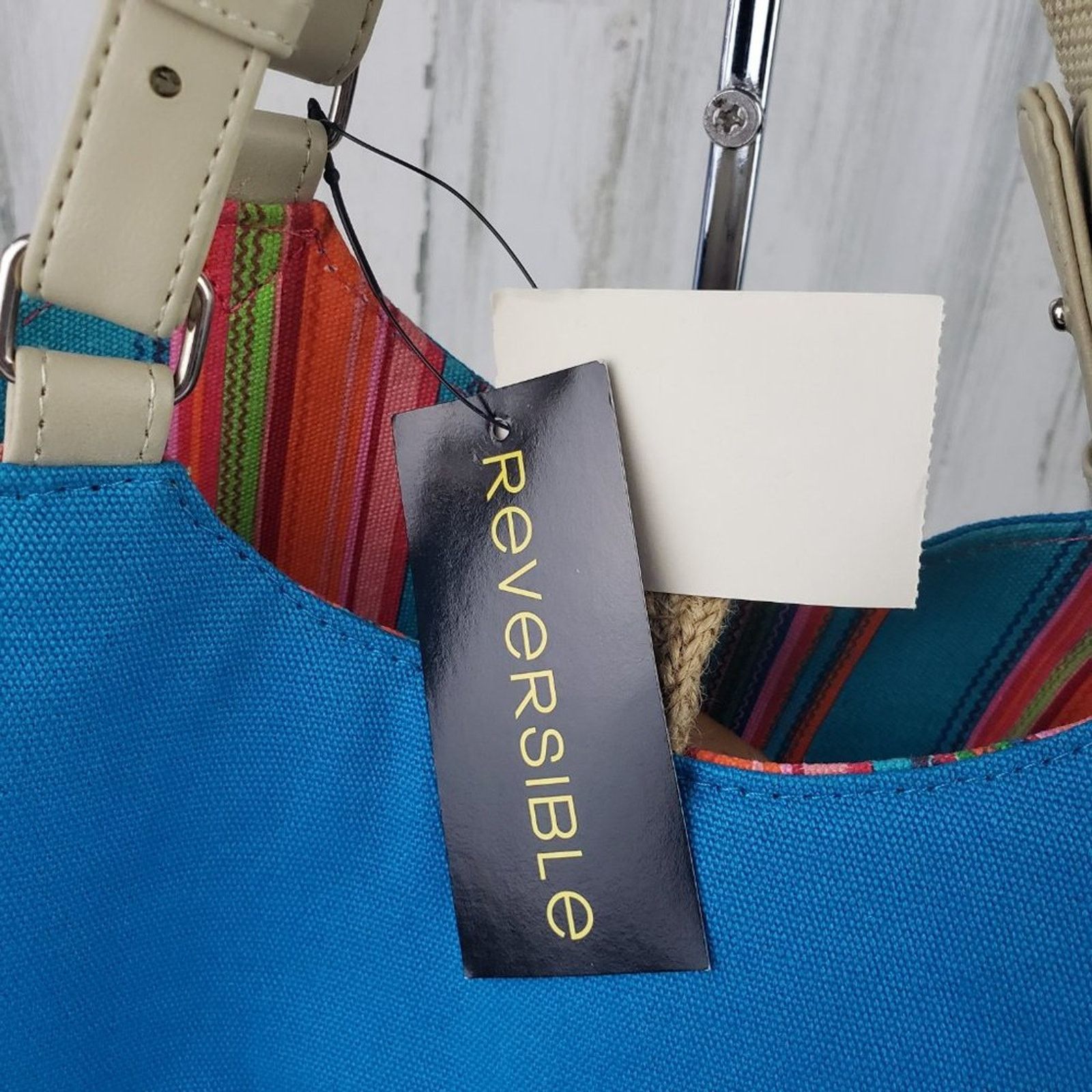 Other NWT Blue Cloth Canvas Reversible Tote Purse/Wallet Bag Size ONE SIZE - 6 Thumbnail