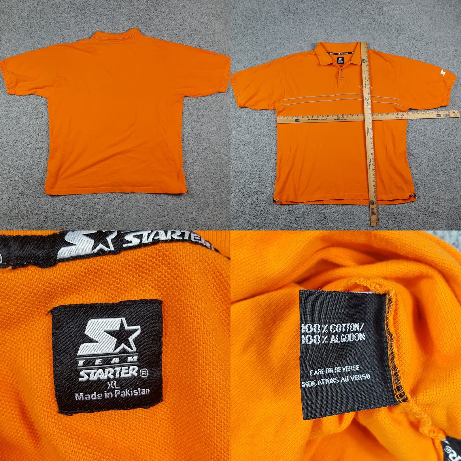 Starter VINTAGE Starter Tennessee Vols Polo Shirt Orange Men's XL Button Collar Cotton 90s} Size US XL / EU 56 / 4 - 8 Thumbnail