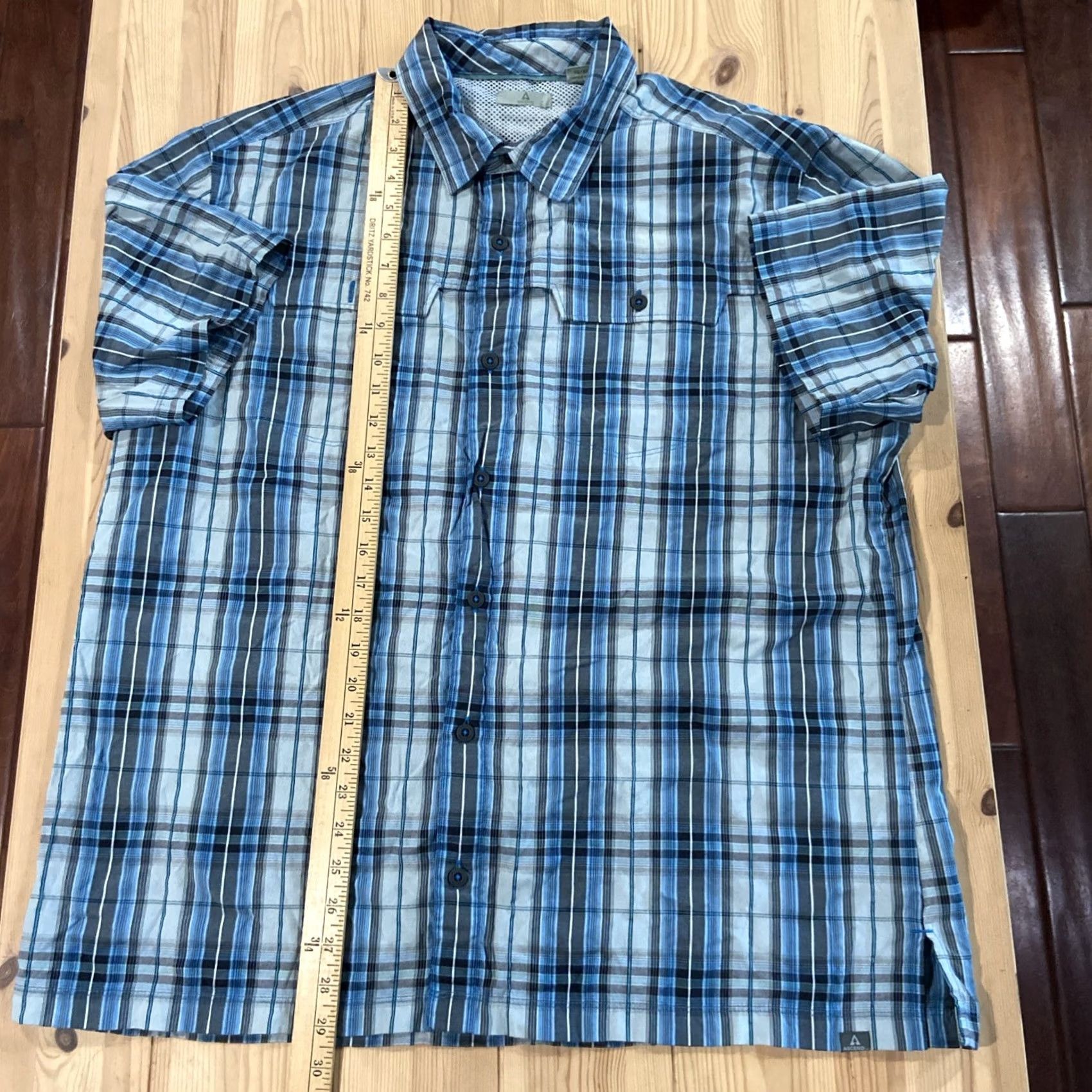 ASCENO ASCEND Men's Short Sleeve Plaid Button Up Shirt XL Cotton Polyester Blend Multicolor Plaid Button-Up Casual Travel Shirt Size US XL / EU 56 / 4 - 4 Thumbnail