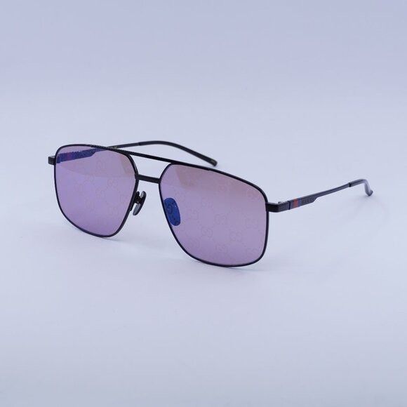 Gucci 🕶️ New Gucci GG1676S 005 Sunglasses - Black Frame, Violet Size ONE SIZE - 1 Thumbnail