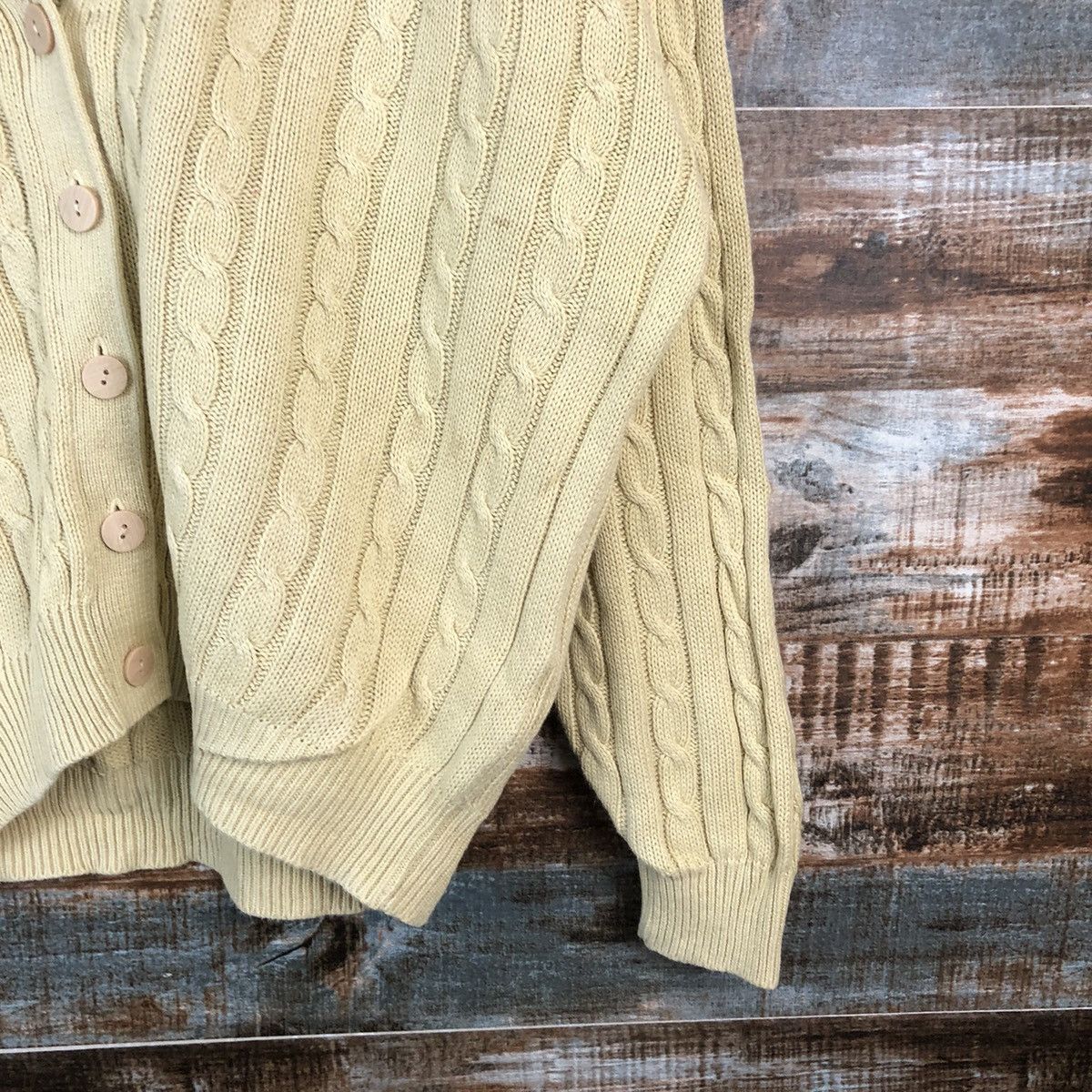Vintage DLL Rama japan vintage Yellow Cardigan Knitwear #C046 Size US L / EU 52-54 / 3 - 8 Thumbnail