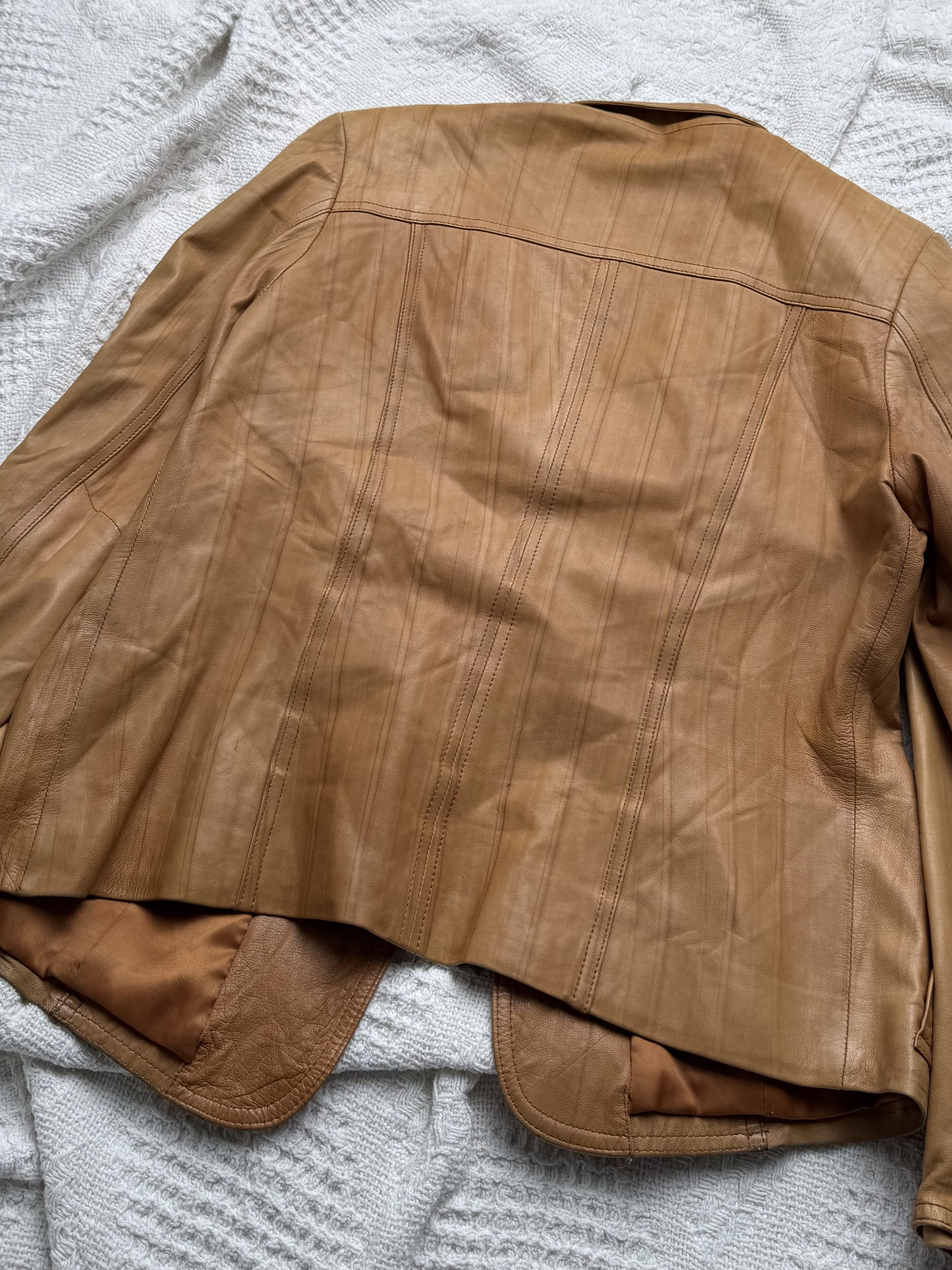 Vintage Vintage Leather Jacket Button Front Tailored Classic Size L / US 10 / IT 46 - 14 Thumbnail