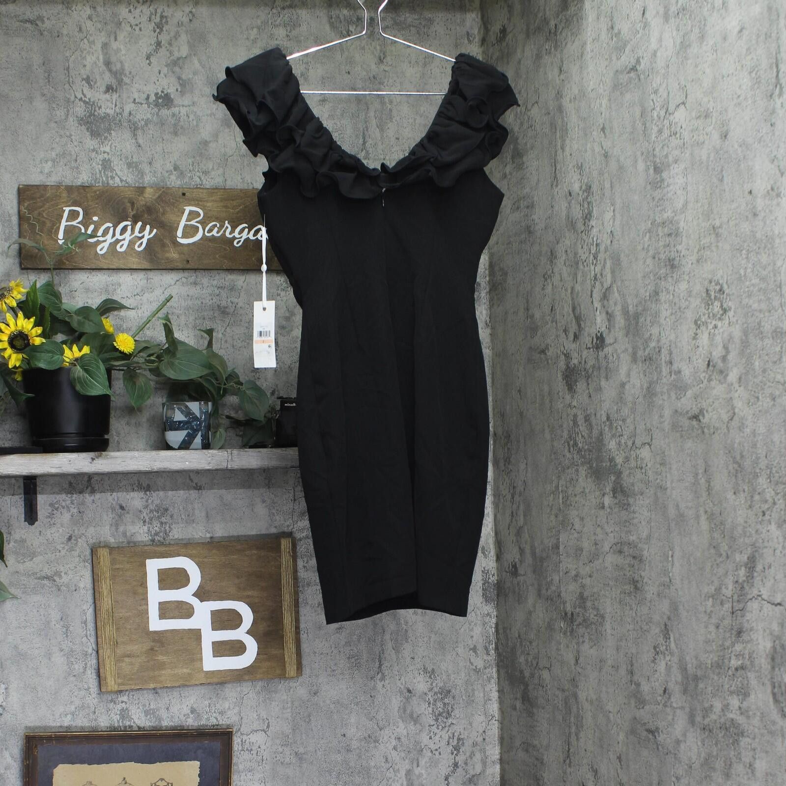 Signal Sport Nwt Siena V-neck Ponte Bodycon Mini Dress Satp1725 Black 2 Size XS / US 0-2 / IT 36-38 - 2 Thumbnail