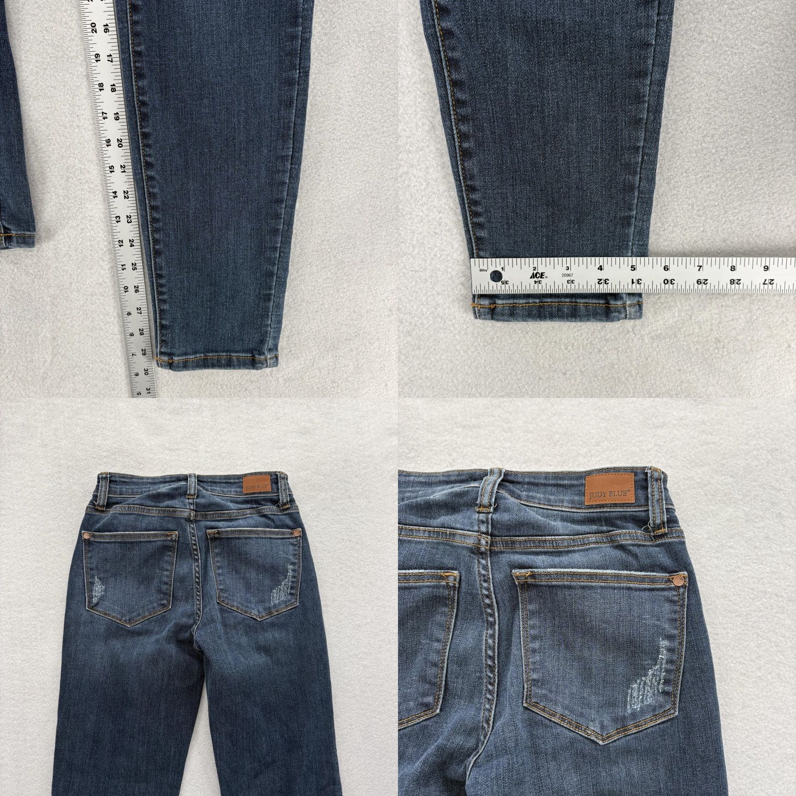 Denime Judy Blue Relaxed Fit Straight Jeans Womens 0/24 Blue Mid Rise Stretch Denim Size 42" / US 20 - 8 Thumbnail