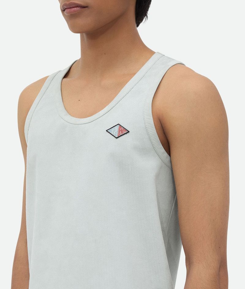 Bottega Veneta o1bcso1str0526 Jersey Rib Leather Tank Top in Stone White Size US M / EU 48-50 / 2 - 4 Thumbnail