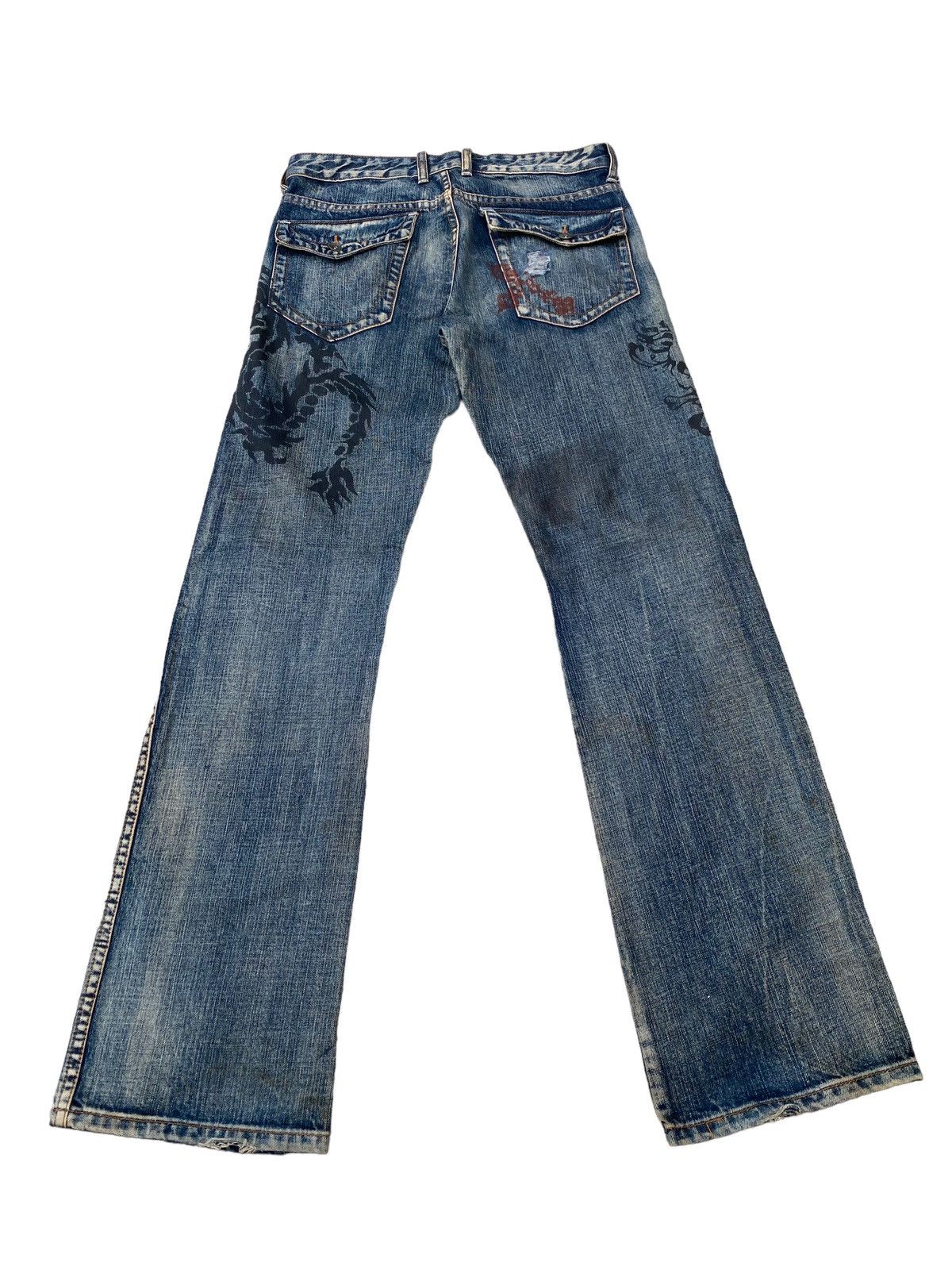 Japanese Brand Vintage Semantic Design Distressed Flare Pant Size US 32 / EU 48 - 2 Thumbnail