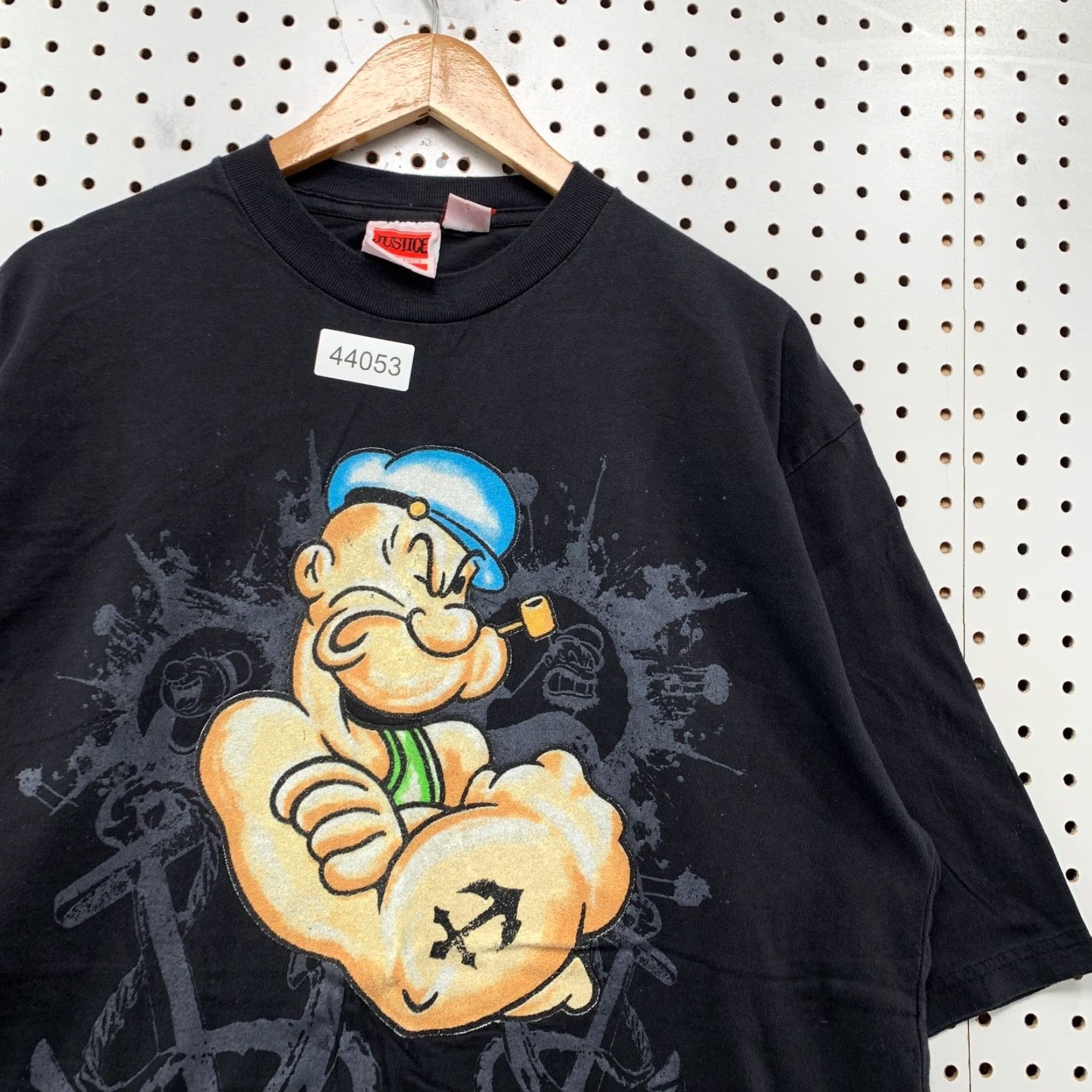 Vintage VINTAGE Y2K Justice Graphic Shirt Mens 2XL Black Cartoon Sailor Man Anchor Size US XXL / EU 58 / 5 - 6 Thumbnail