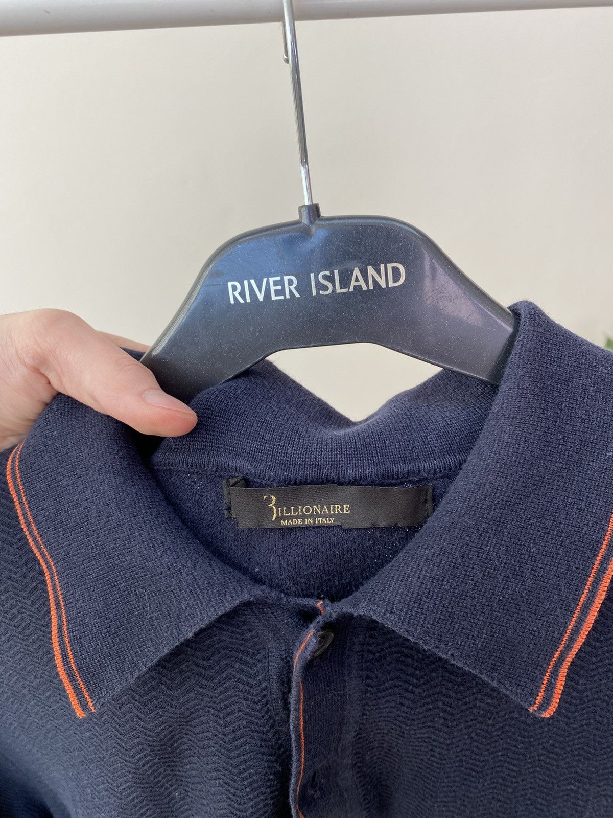 Billionaire Couture Vintage Billionaire Navy Knit Polo Shirt Men’s Short Sleeve Size US L / EU 52-54 / 3 - 5 Thumbnail