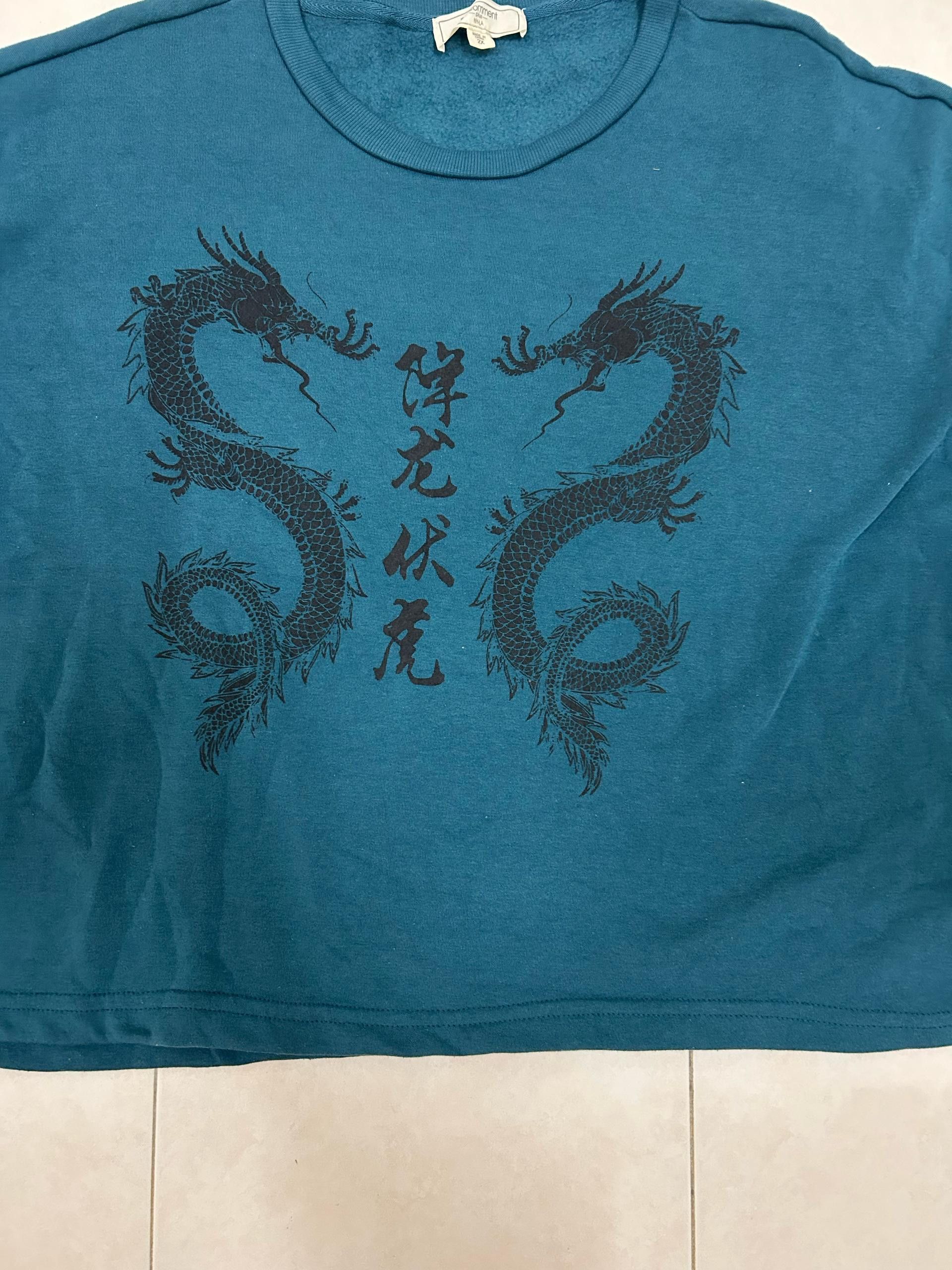 Japanese Brand 💥 Baggy Vintage Sukajan Dragon Sweatshirts Size US XL / EU 56 / 4 - 1 Thumbnail