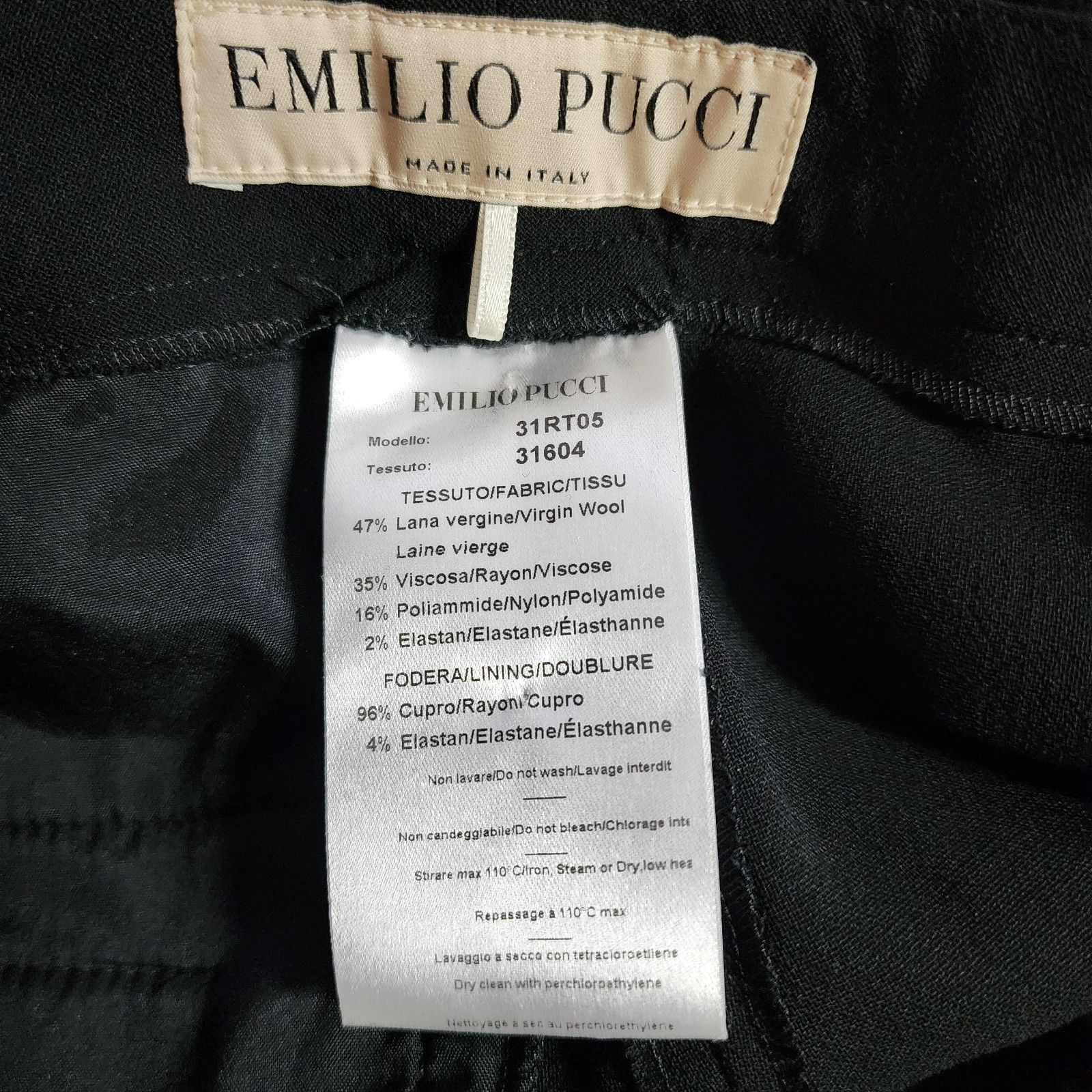 Emilio Pucci Emilio Pucci Wool Pants – Size 8 – Black – Lace Trim – Mid- Size 30" / US 8 / IT 44 - 2 Thumbnail