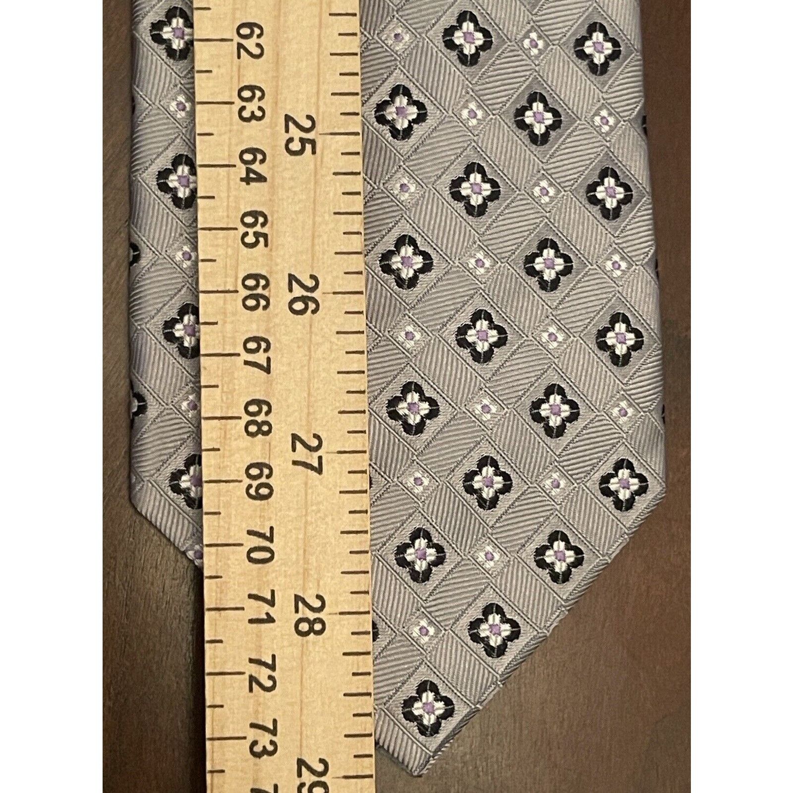 Jos. A. Bank Jos. A. Bank Executive Collection Gray Purple Hand Made Silk Size ONE SIZE - 5 Thumbnail