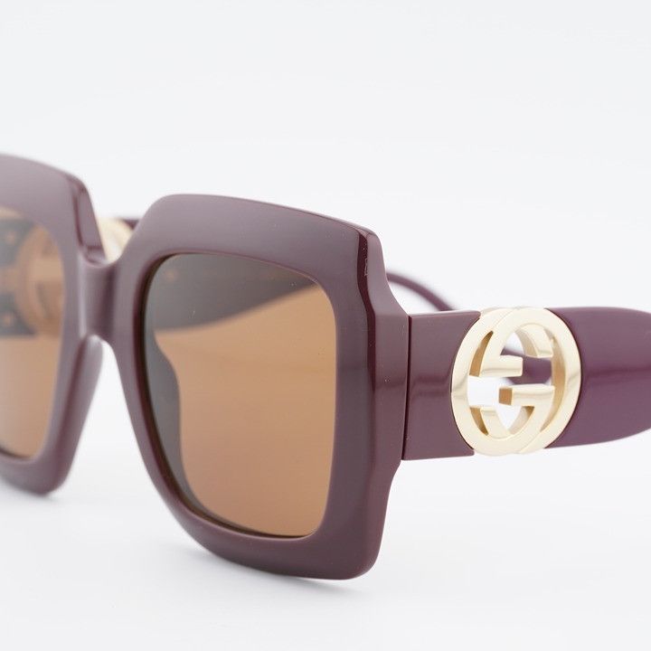 Gucci Gucci GG1022S 007 Sunglasses Brown Square Frame Size ONE SIZE - 9 Thumbnail
