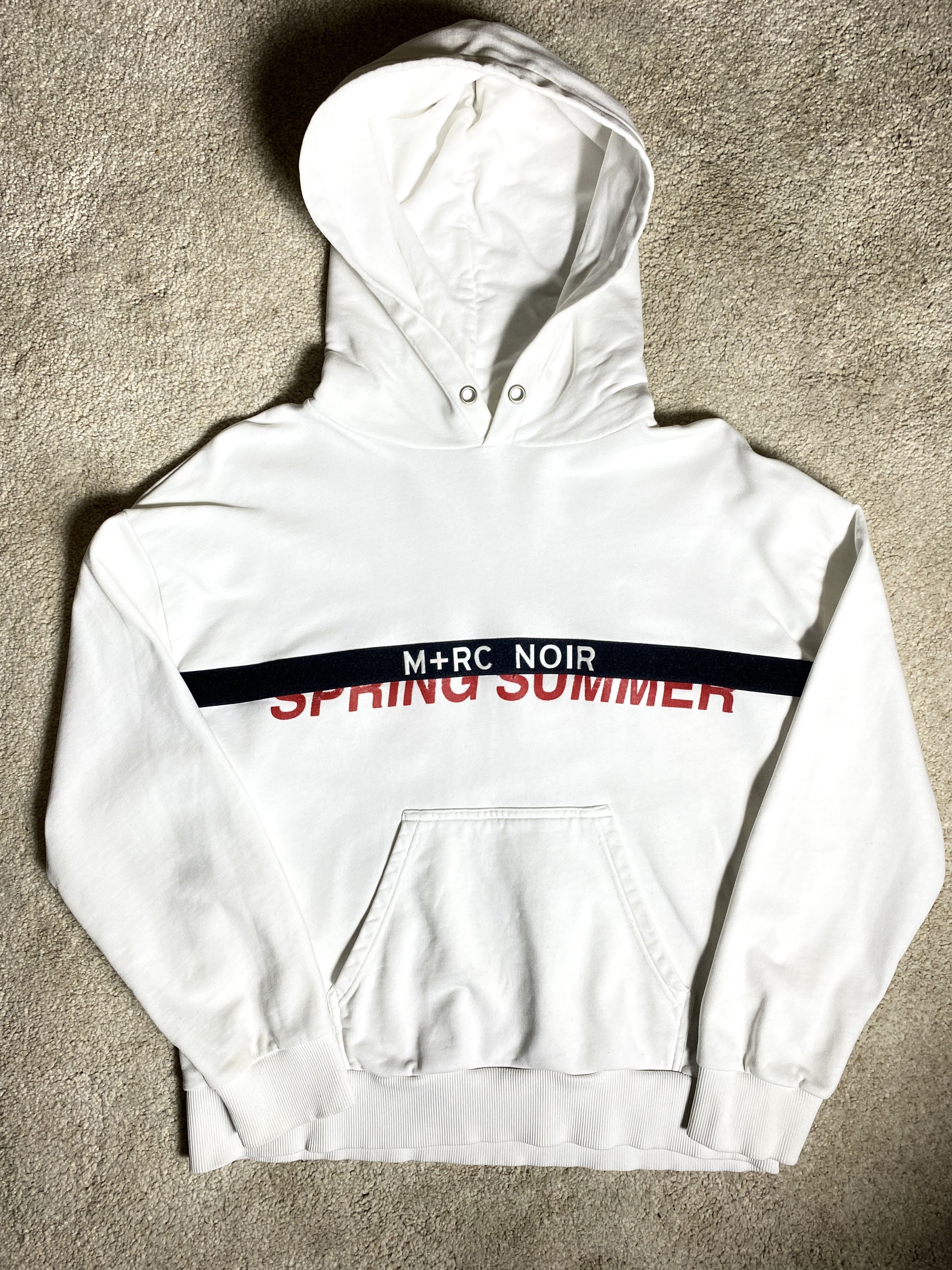 image of M Rc Noir x Playboi Carti M+Rc Noir Logo Spring Summer White Hoodie, Men's (Size Small)