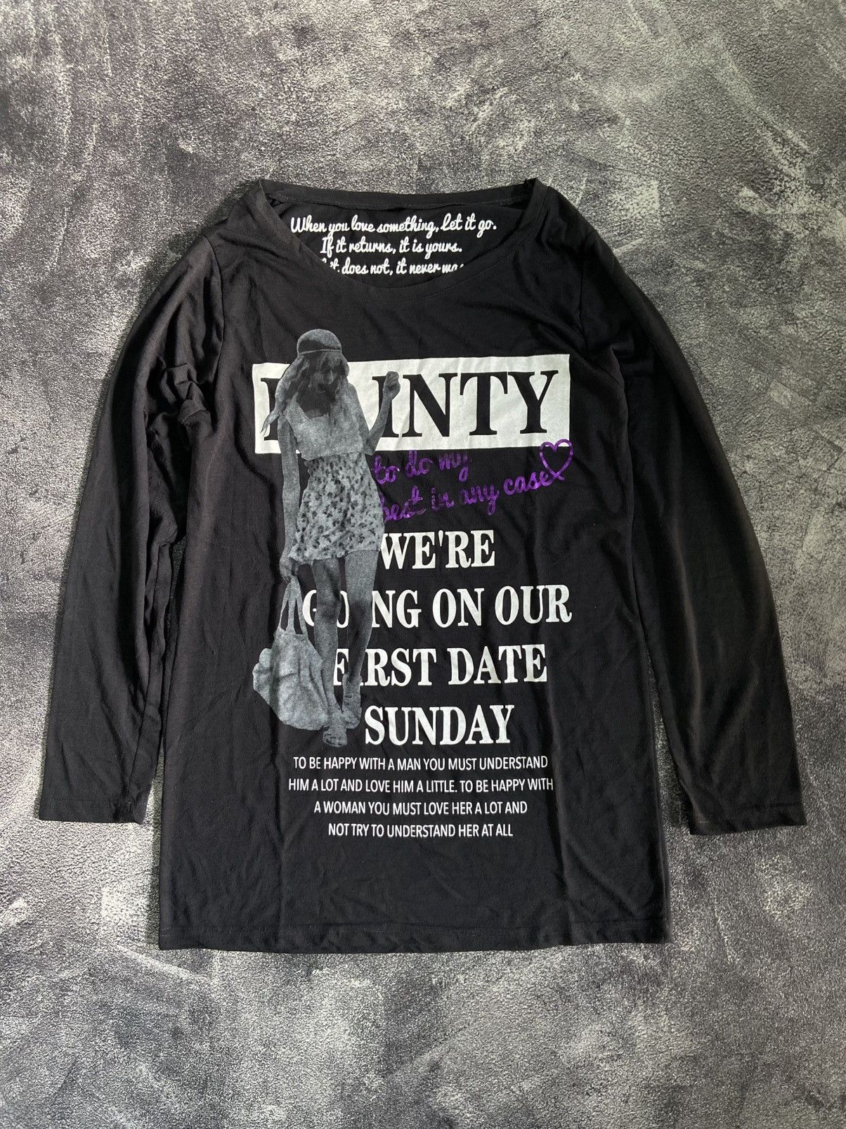 If Six Was Nine × Japanese Brand × Le Grande Bleu (L.G.B.) We're going on our first date sunday Longsleeve Size L / US 10 / IT 46 - 1 Thumbnail