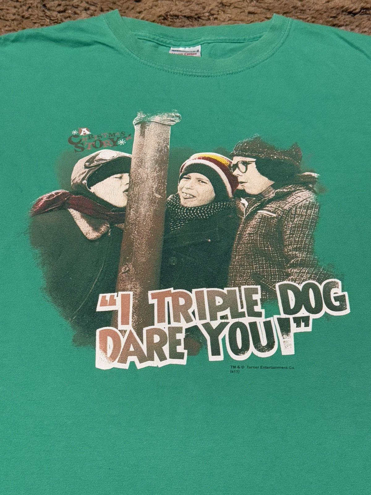 Vintage Vintage A Christmas Story Triple Dog Dare T-Shirt Green XL Size US XL / EU 56 / 4 - 2 Thumbnail
