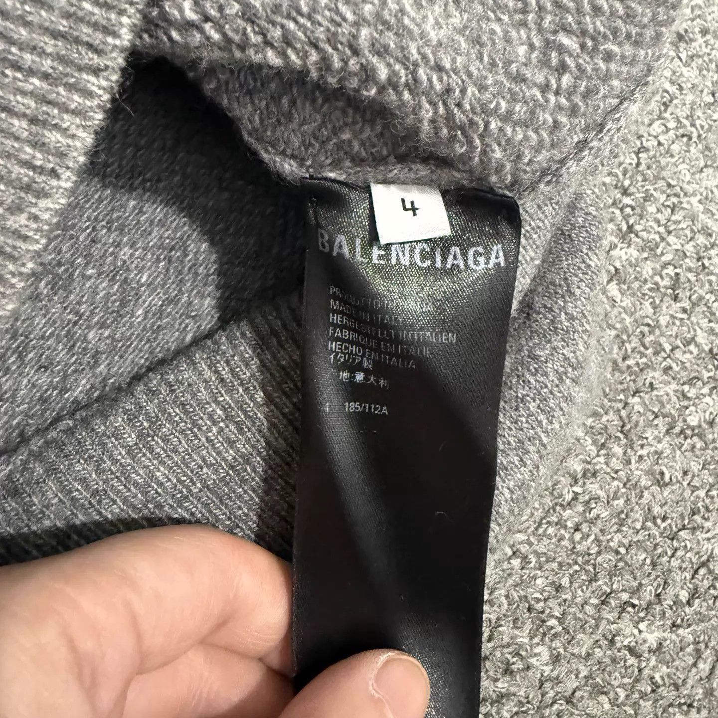 Balenciaga Balenciaga gray embroidered logo knit hoodie size 4 99 new Size US XL / EU 56 / 4 - 4 Thumbnail