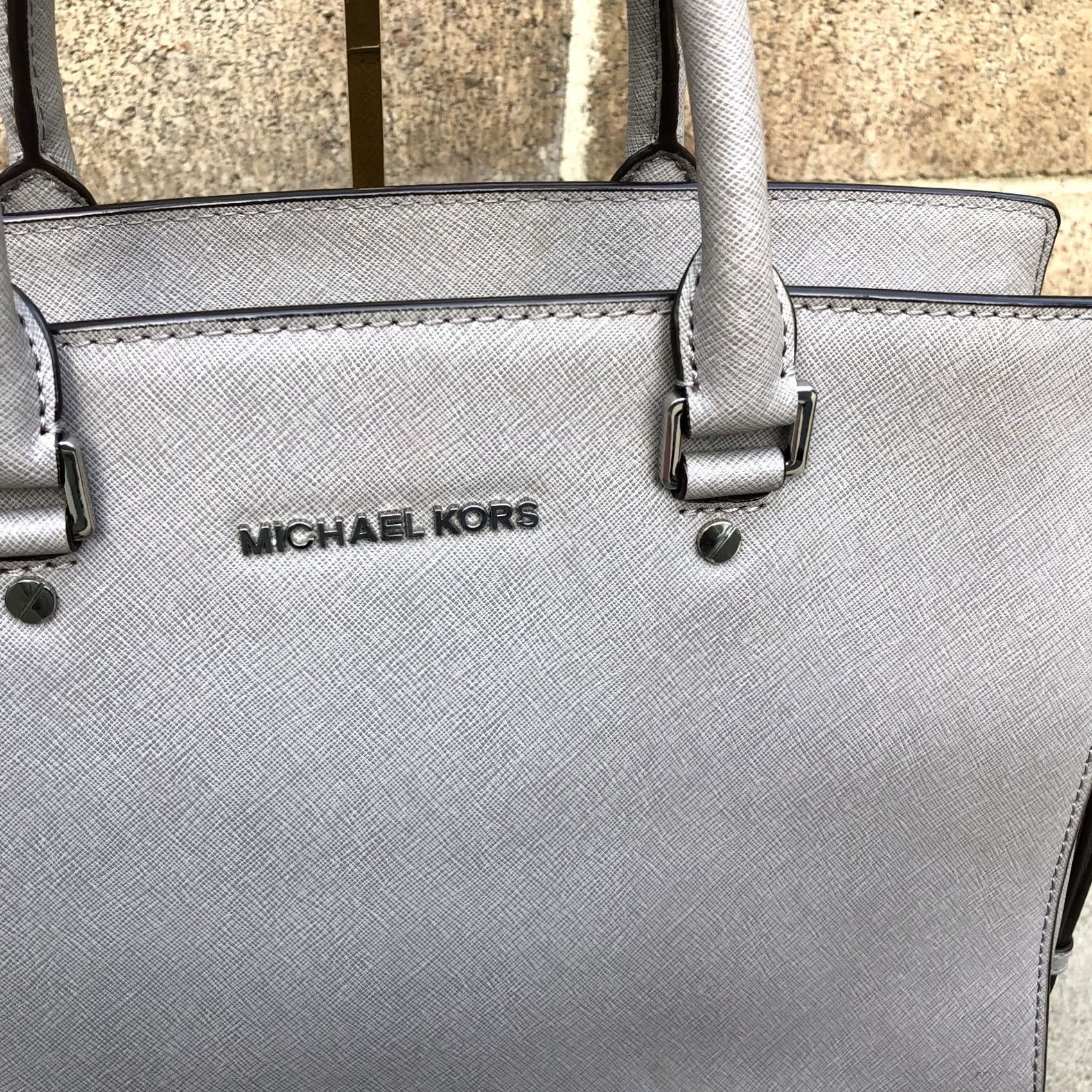 Michael Kors MICHAEL KORS Selma Purse Crossbody Medium Grey Saffiano Leather Shoulder Bag Womens Bag Size ONE SIZE - 3 Thumbnail