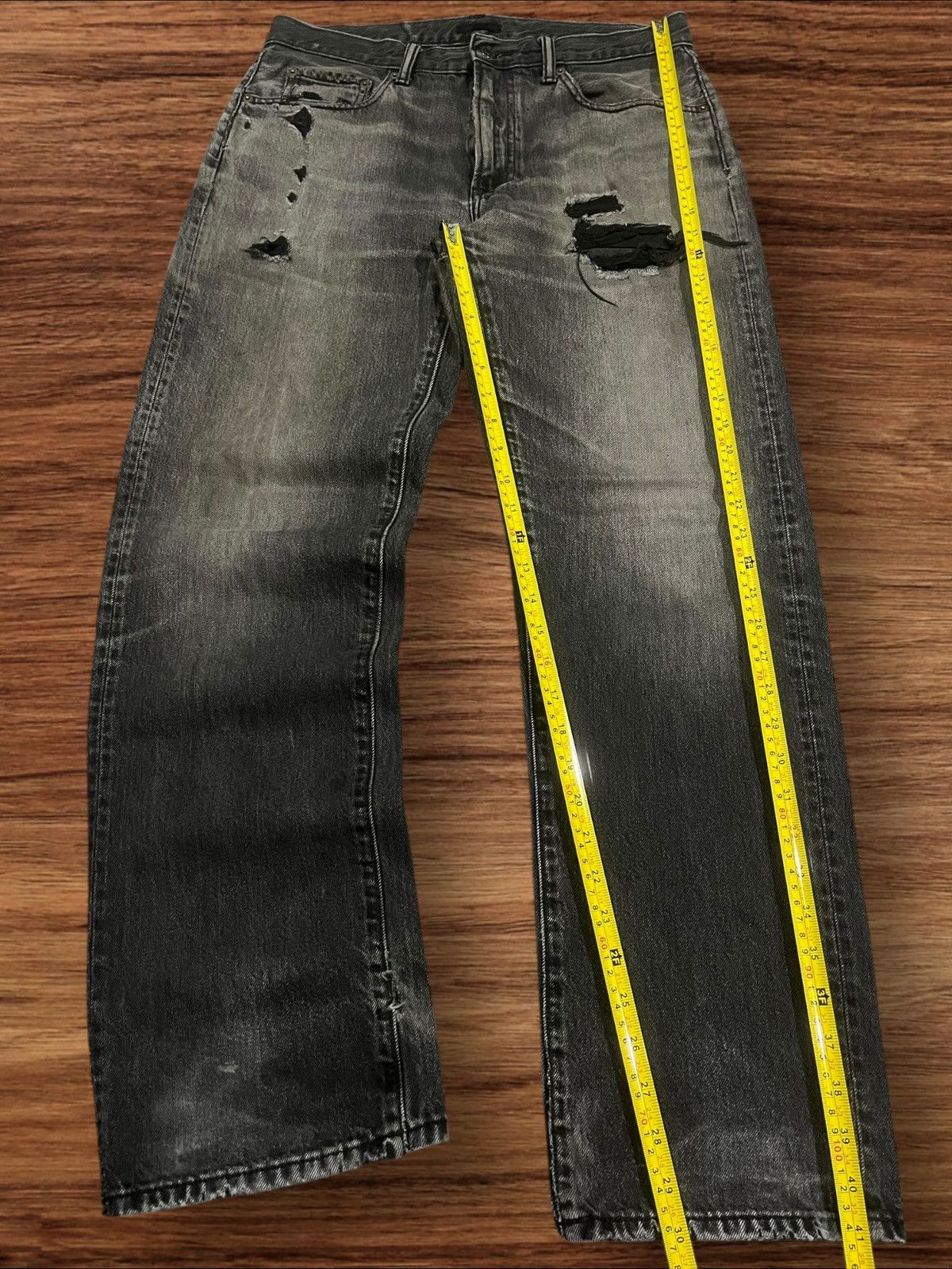 Japanese Brand × Jun Takahashi × Uniqlo Vintage Japanese Brand Uniqlo Distressed Loose Fit Jeans Size US 32 / EU 48 - 12 Thumbnail
