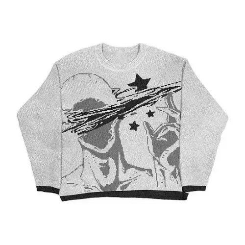 Japanese Brand Y2K Men's Pullovers Sweaters portrait Women's Size ONE SIZE - 4 Thumbnail