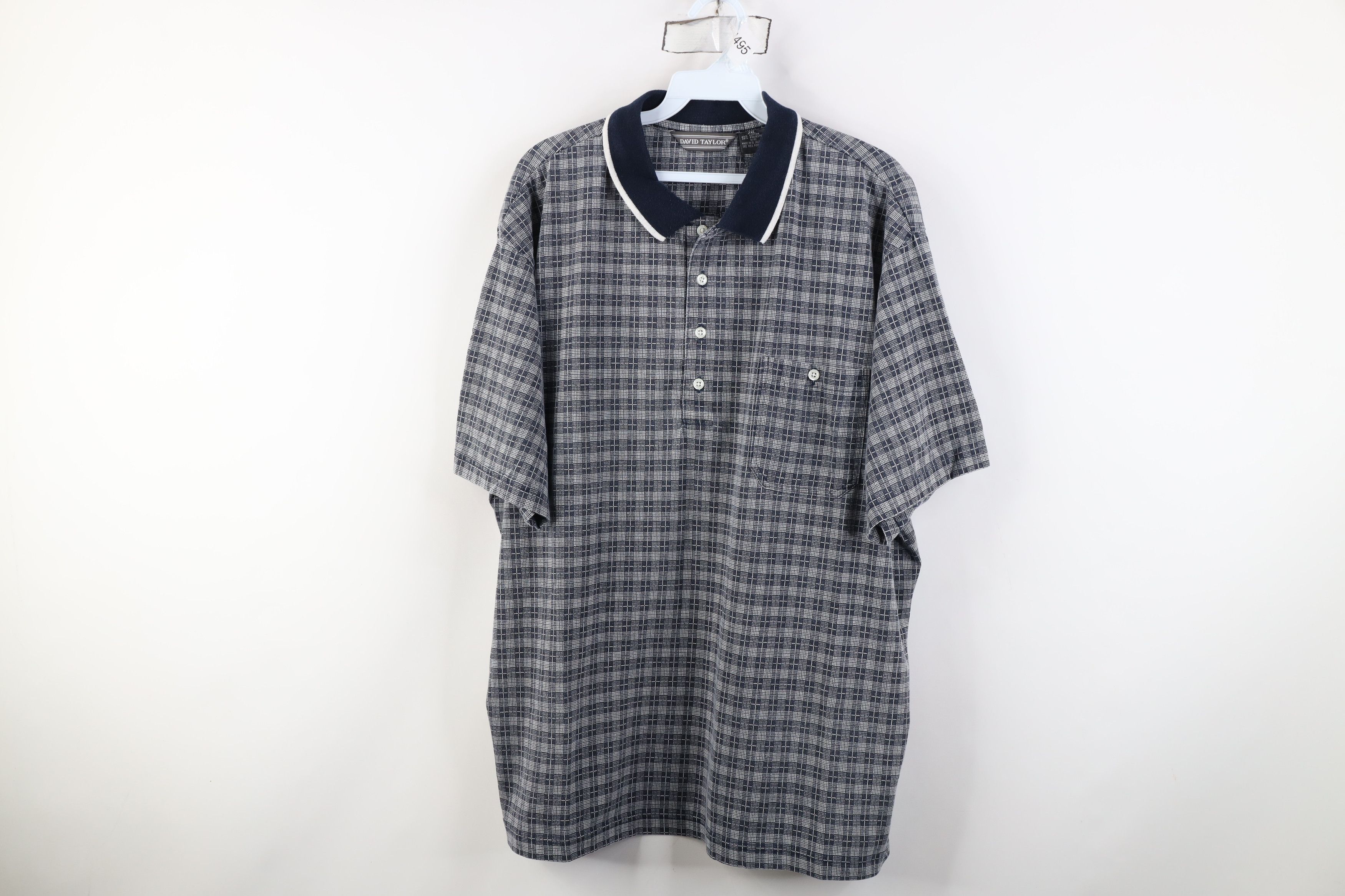 Vintage Vintage 90s Streetwear Fit Collared Golf Polo Shirt Plaid Size US XXL / EU 58 / 5 - 1 Thumbnail