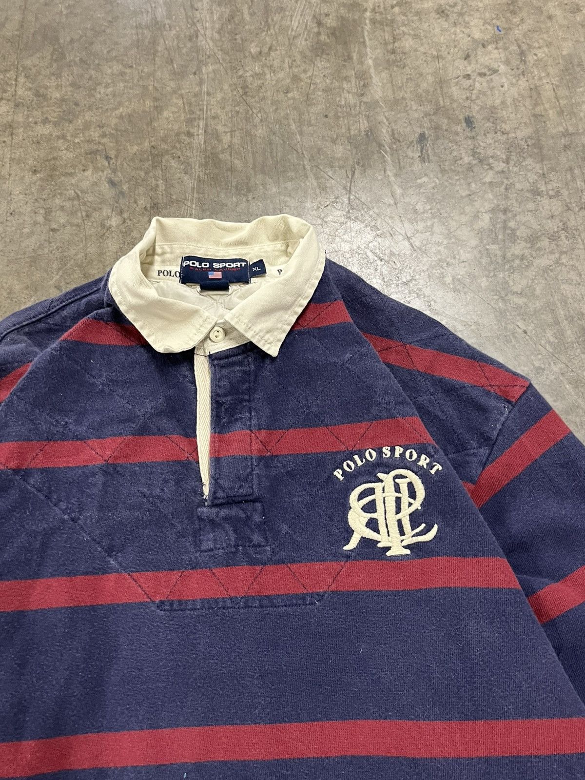Polo Ralph Lauren × Vintage Polo sports vintage rugby stripped longsleeve preppy rare Size US XL / EU 56 / 4 - 7 Thumbnail
