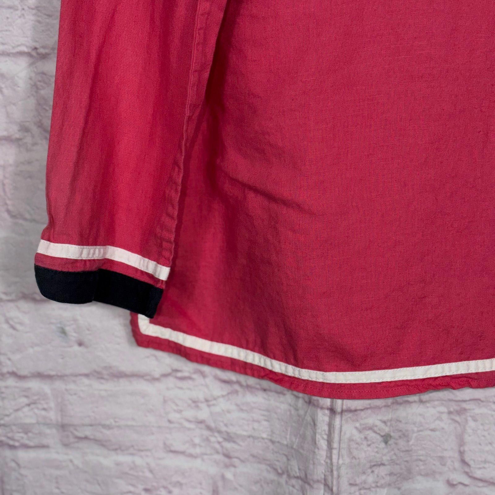Other Talbots Pink Linen Tunic Top with Contrast Trim Medium Size M / US 6-8 / IT 42-44 - 4 Thumbnail