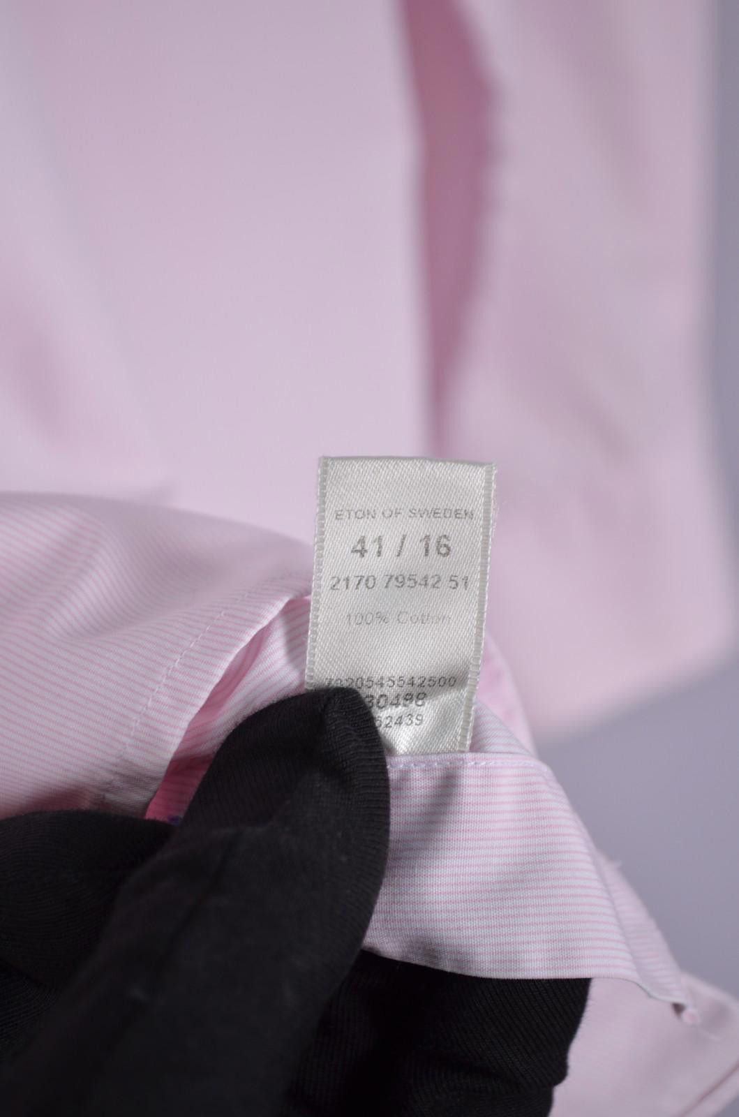 Eton Eton Mens Slim Pink Striped Dress Shirt Slim Size M (41 16) Size US M / EU 48-50 / 2 - 7 Thumbnail