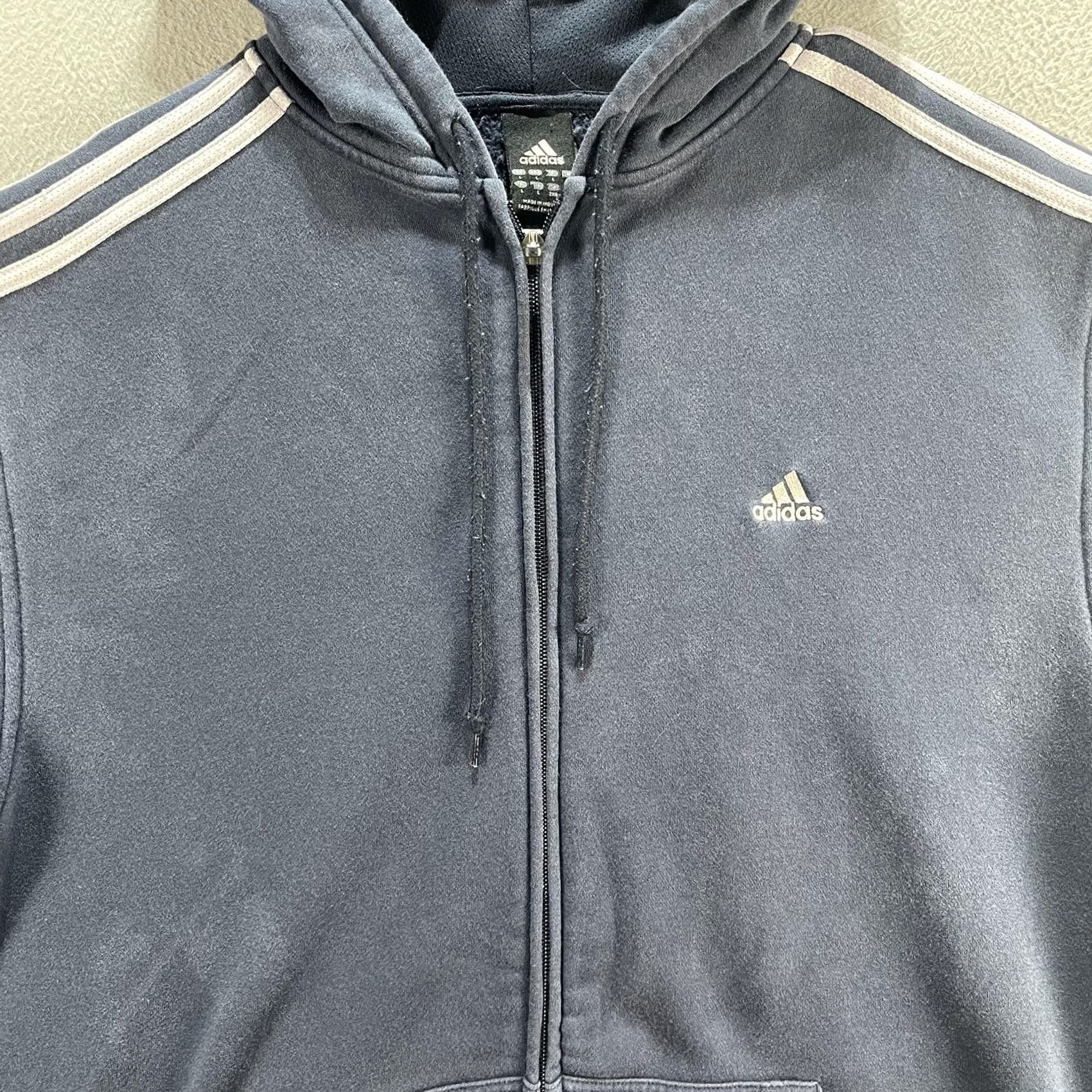 Adidas Adidas Hoodie Mens Large Blue Full Zip 3-Stripes Sweatshirt Athletic Logo Warm Size US L / EU 52-54 / 3 - 3 Thumbnail