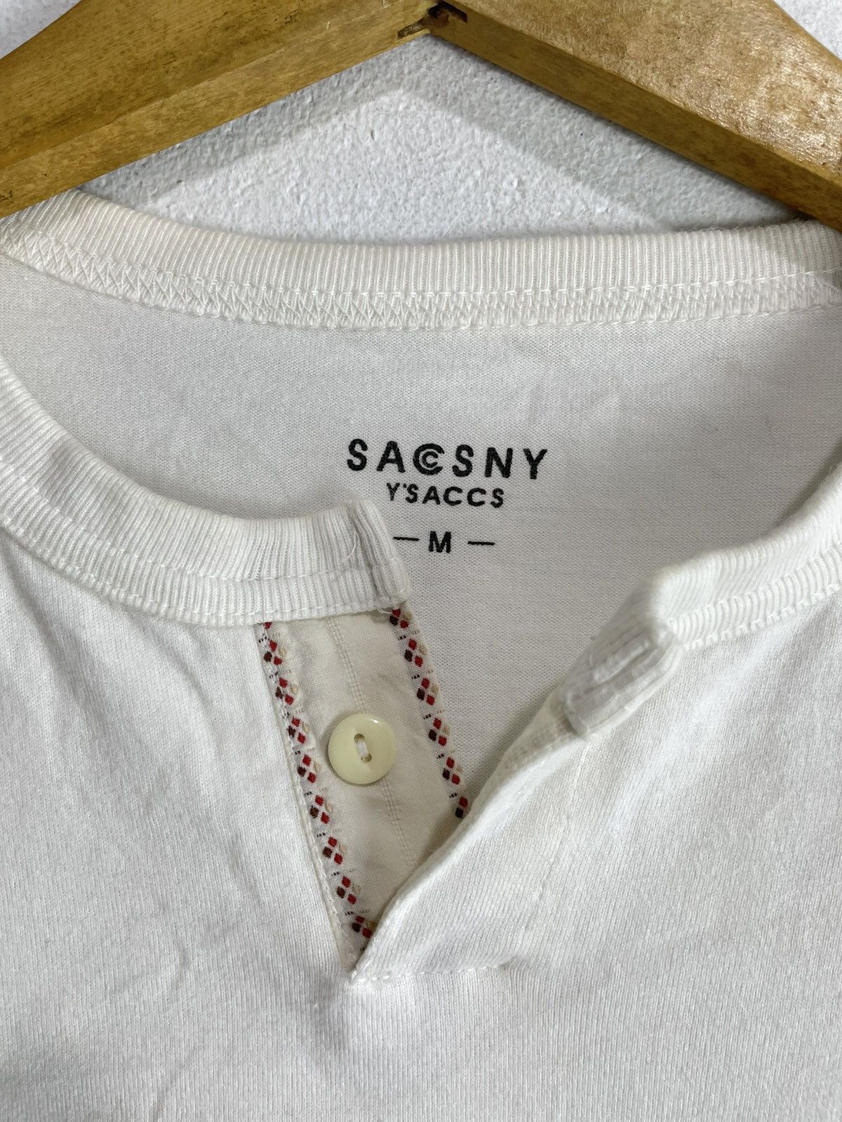 Yohji Yamamoto Y'sAccs Yohji Yamamoto Button Colar Tee Japan Style Size M / US 6-8 / IT 42-44 - 3 Thumbnail