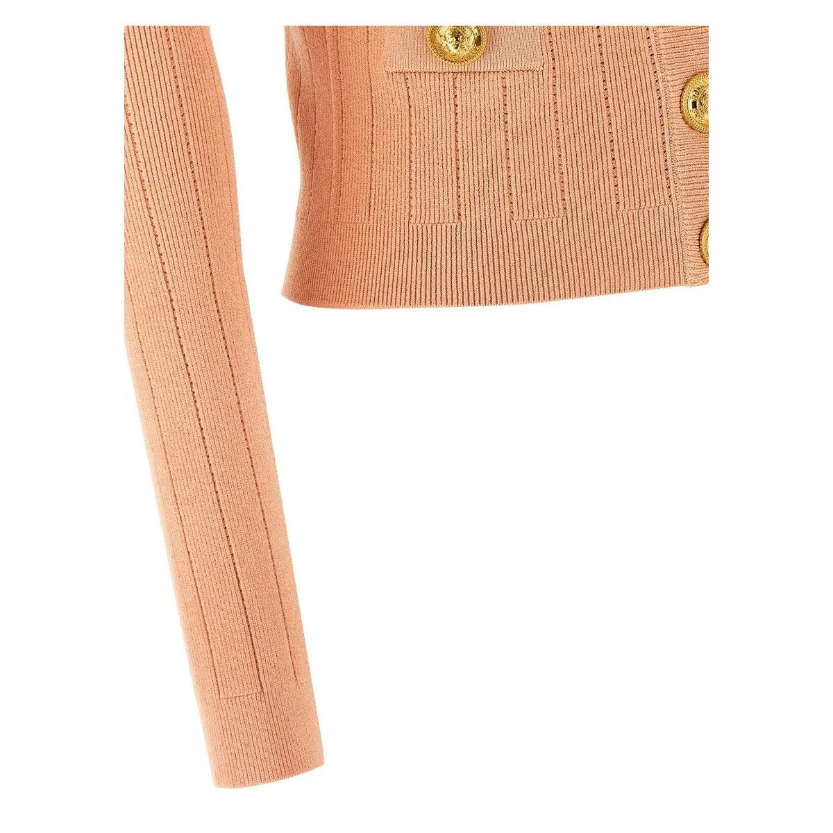 Balmain o1srvl11e1125 Cardigan in Peach Pink Size XS / US 0-2 / IT 36-38 - 4 Thumbnail