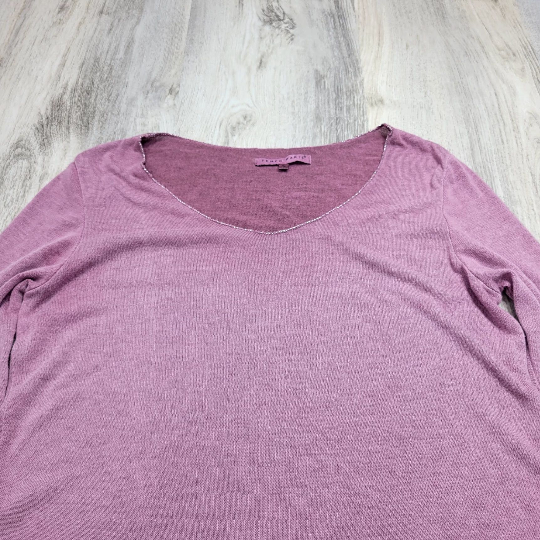 Vintage Tempo Paris Women's Pink Top Long Sleeve Shirt Knit Viscose Sz S Size S / US 4 / IT 40 - 4 Thumbnail